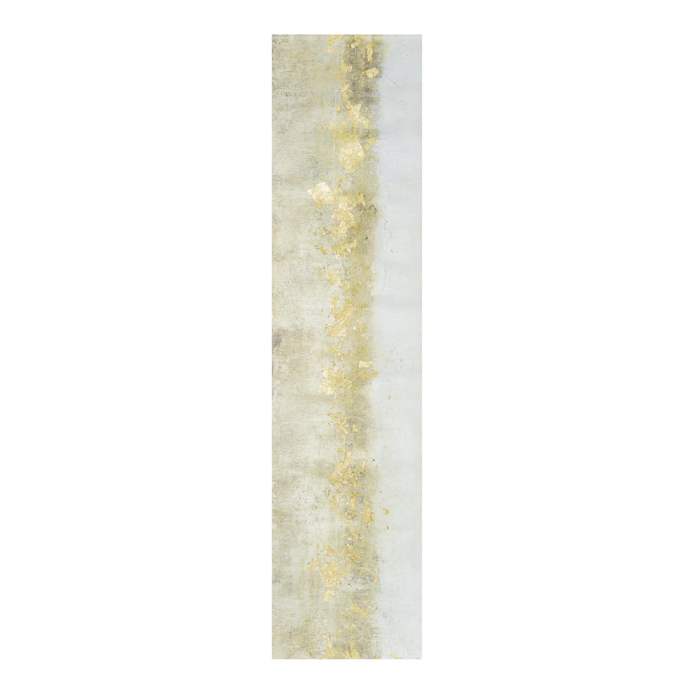 Bilderdepot24 Schiebegardine modern Flächenvorhang blickdicht Goldene Farbfelder I (1 St), halbtransparent, Wohnzimmer große Flächengardine lichtdurchlässig als Klett-System