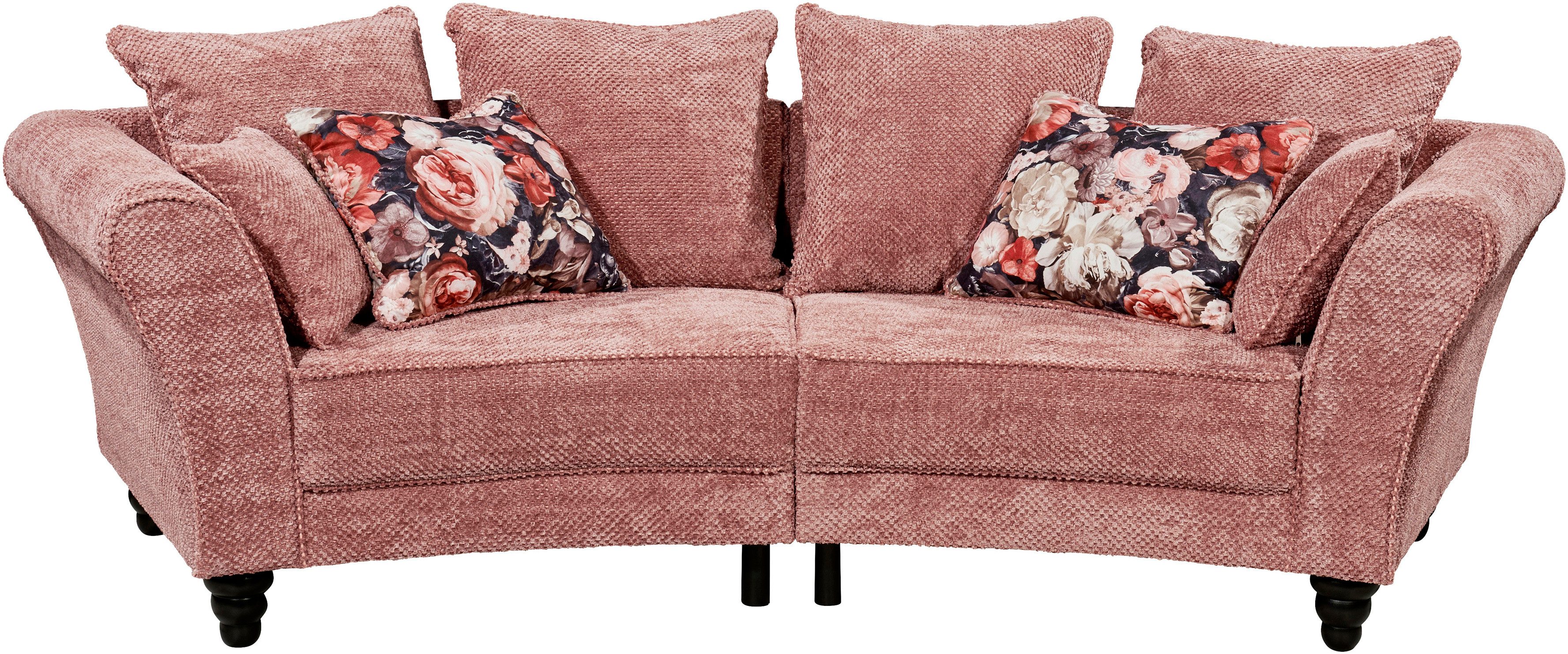 ED EXCITING DESIGN 3-Sitzer "Corinna", Sofa mit 8 Kissen, gebogener Rücken günstig online kaufen