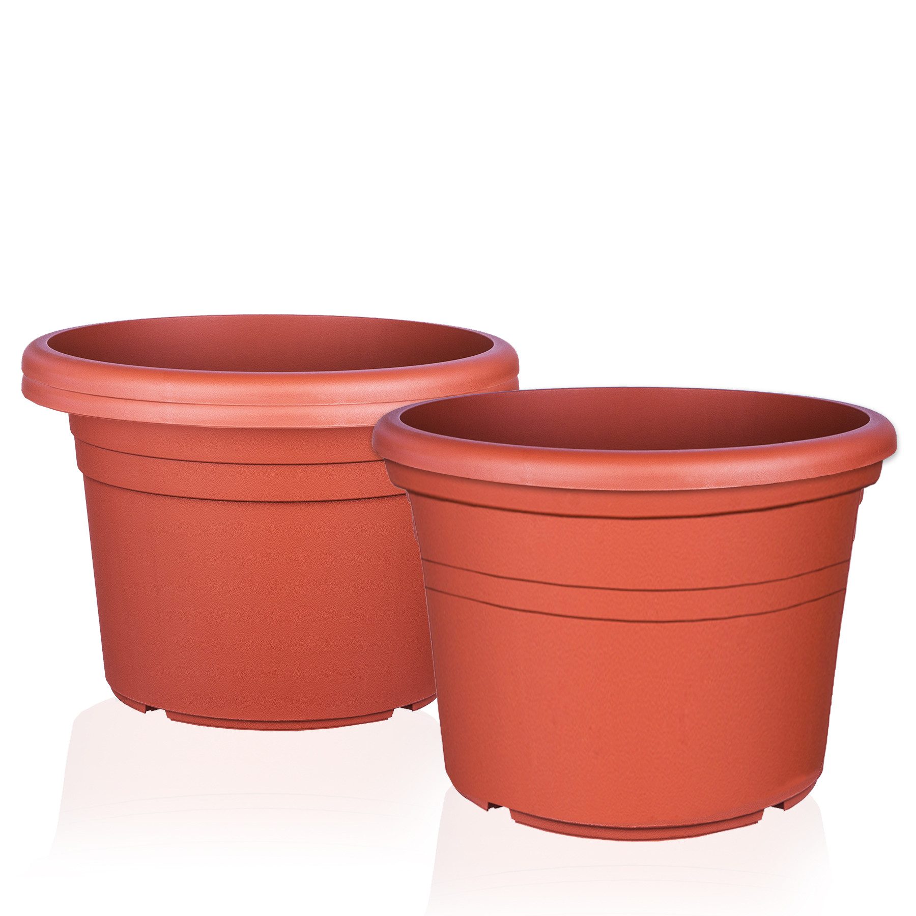 BigDean Blumentopf Pflanzkübel aus Kunststoff rund (Set, 3 St., Blumentöpfe), Blumentöpfe, Wetterfest, Hochwertig, Blumenkübel, Pflanztöpfe