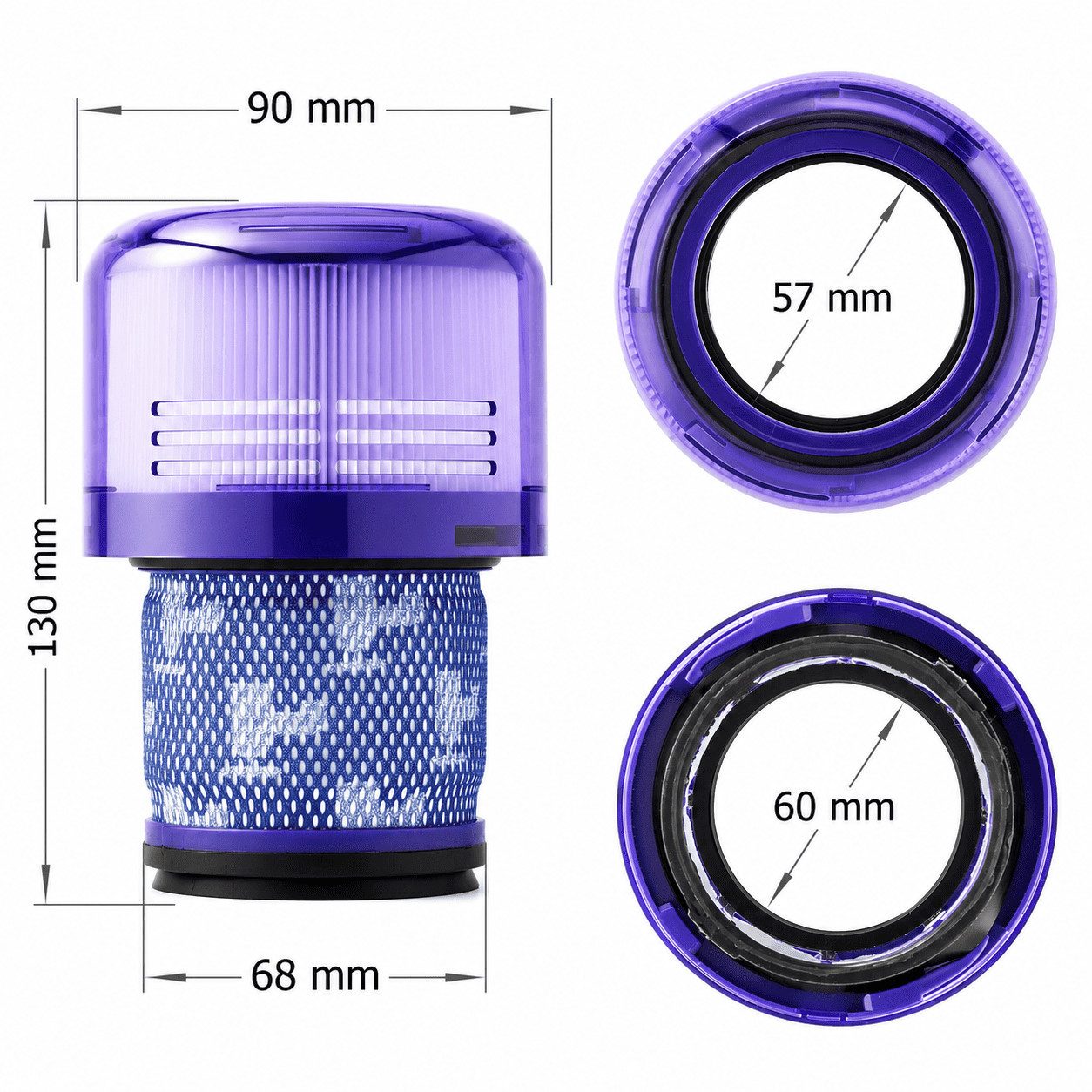 MidGard Saugfilter Ersatzfilter Ersatz-Filter f. Dyson V15 Detect, V11 Absolute Animal (2 St), ersetzt Originlteil 970013-02 – Bild 4 von 5