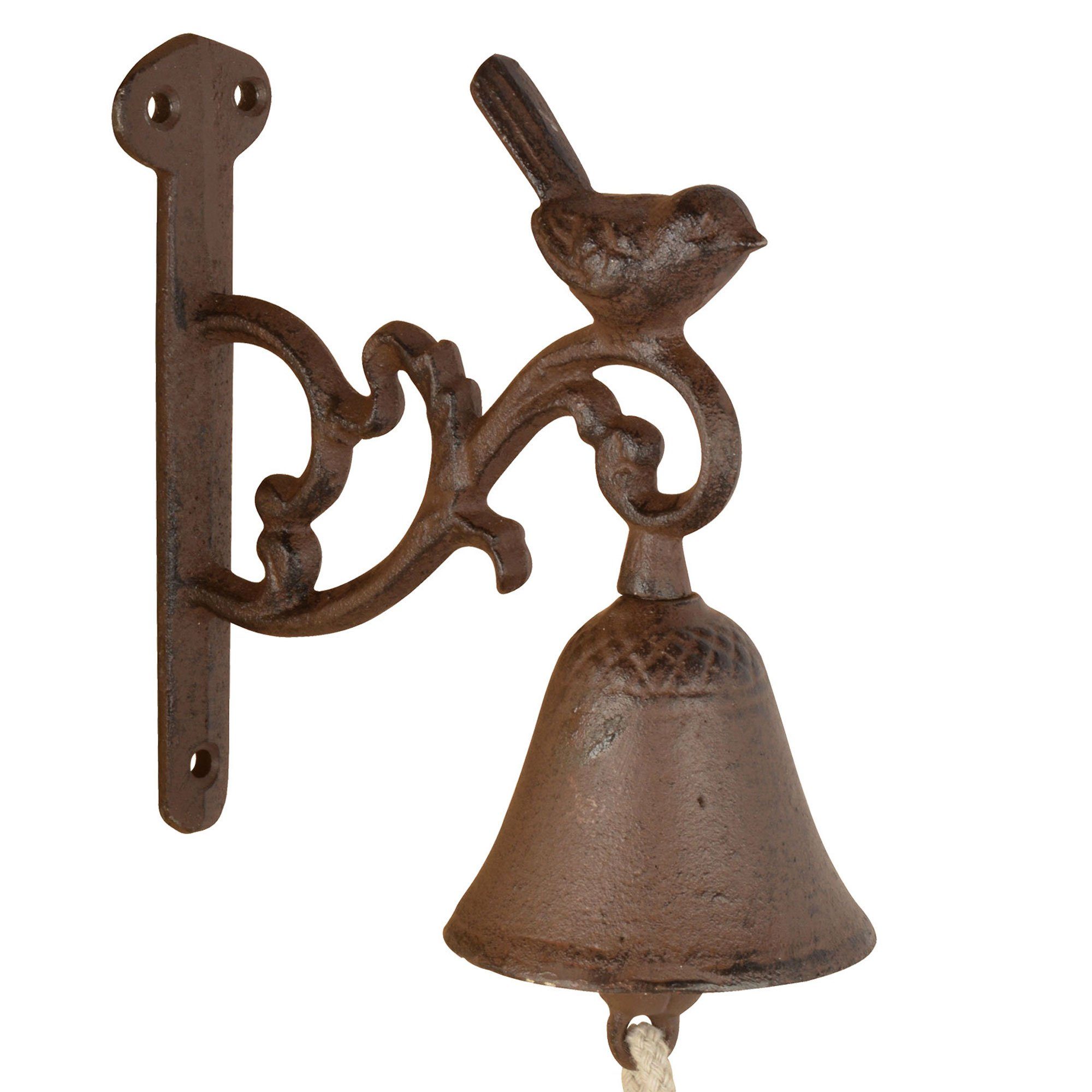 esschert design Glocke (Türglocke) DESIGN S NEU, Landhaus Gusseisen bell Türglocke Vogel Dekoobjekt ESSCHERT door braun