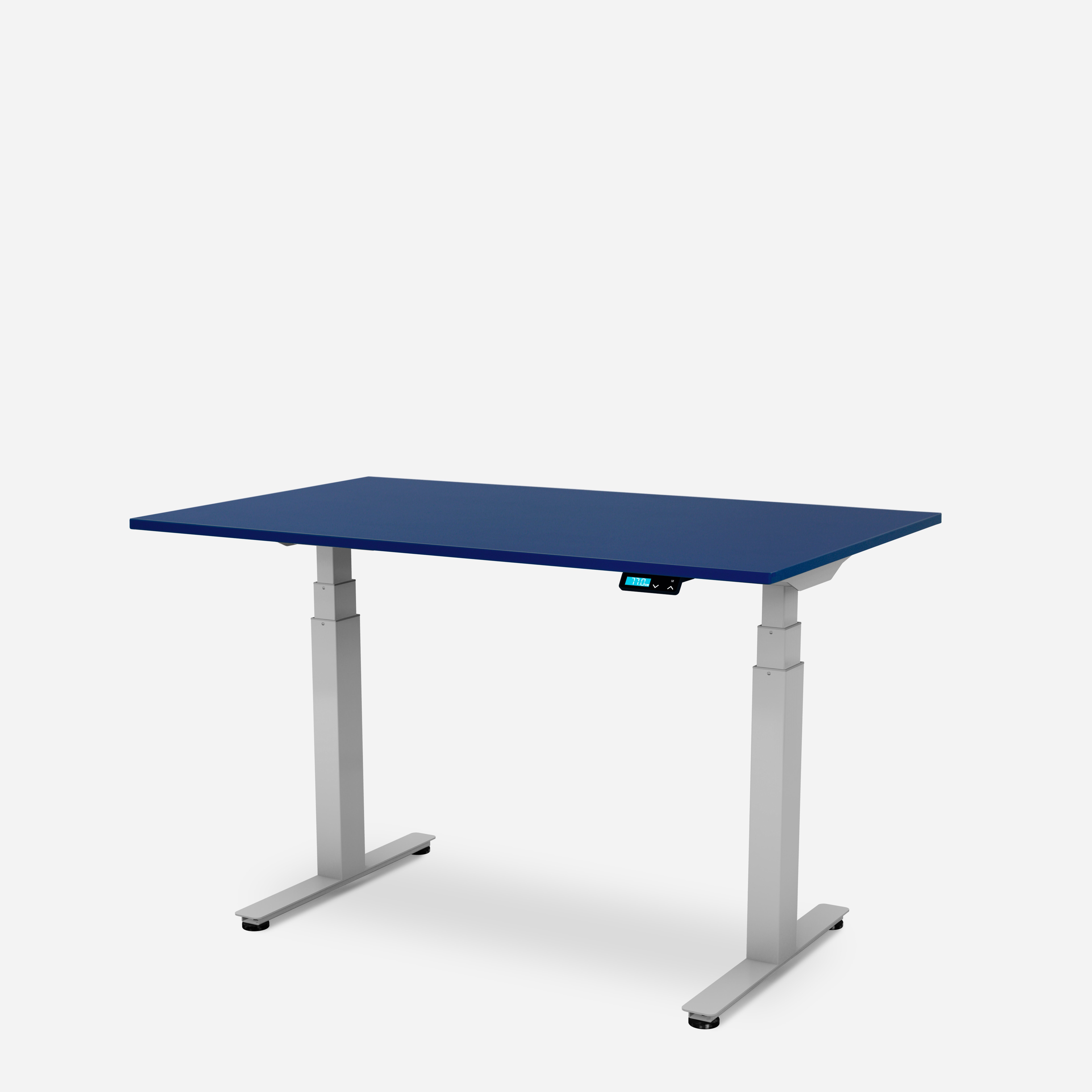 WRK21 Schreibtisch WORK elektrisch höhenverstellbar mit BOSCH Motor grau | Ozean-Blau (Premium)