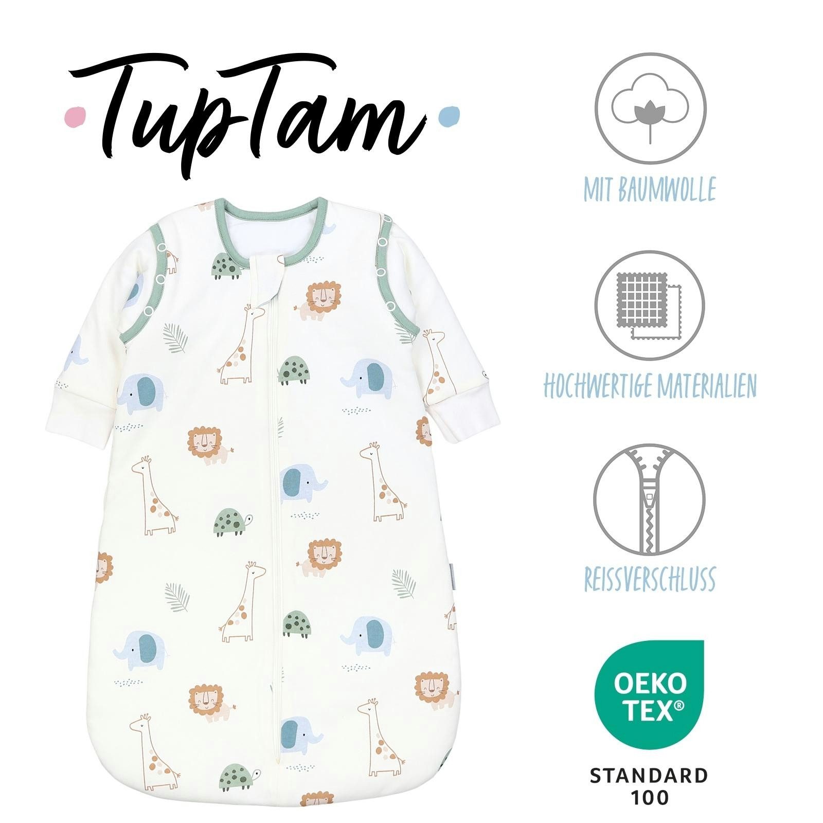 TupTam Babyschlafsack Kugelschlafsack mit abnehmbaren Ärmeln 2.5 TOG Ganzjahr – Bild 2 von 5
