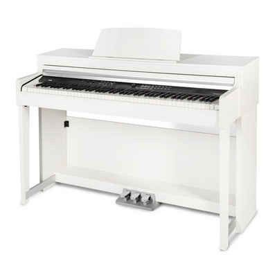 FAME Digitalpiano (DP-8600 BT WH Digitalpiano, 88 Gewichtete Tasten mit Hammermechanik, 181 Sounds, USB und Bluetooth, Integrierter Effektprozessor und Aufnahmefunktion, Weiß), Digitalpiano, 88 gewichtete Tasten, Hammermechanik