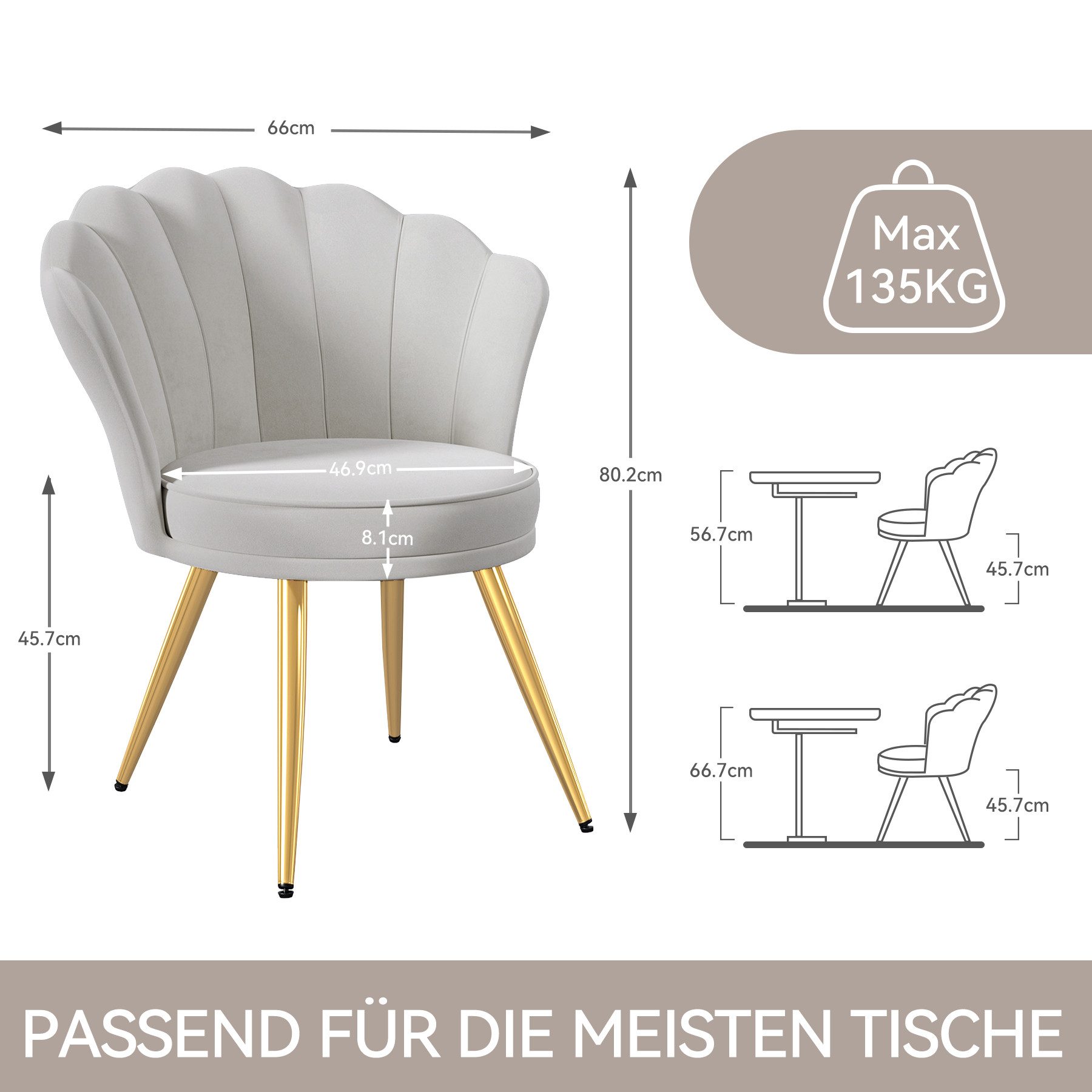 HawthyHome Esszimmerstuhl Samtgepolsterter Stuhl mit Rückenlehne, günstig online kaufen