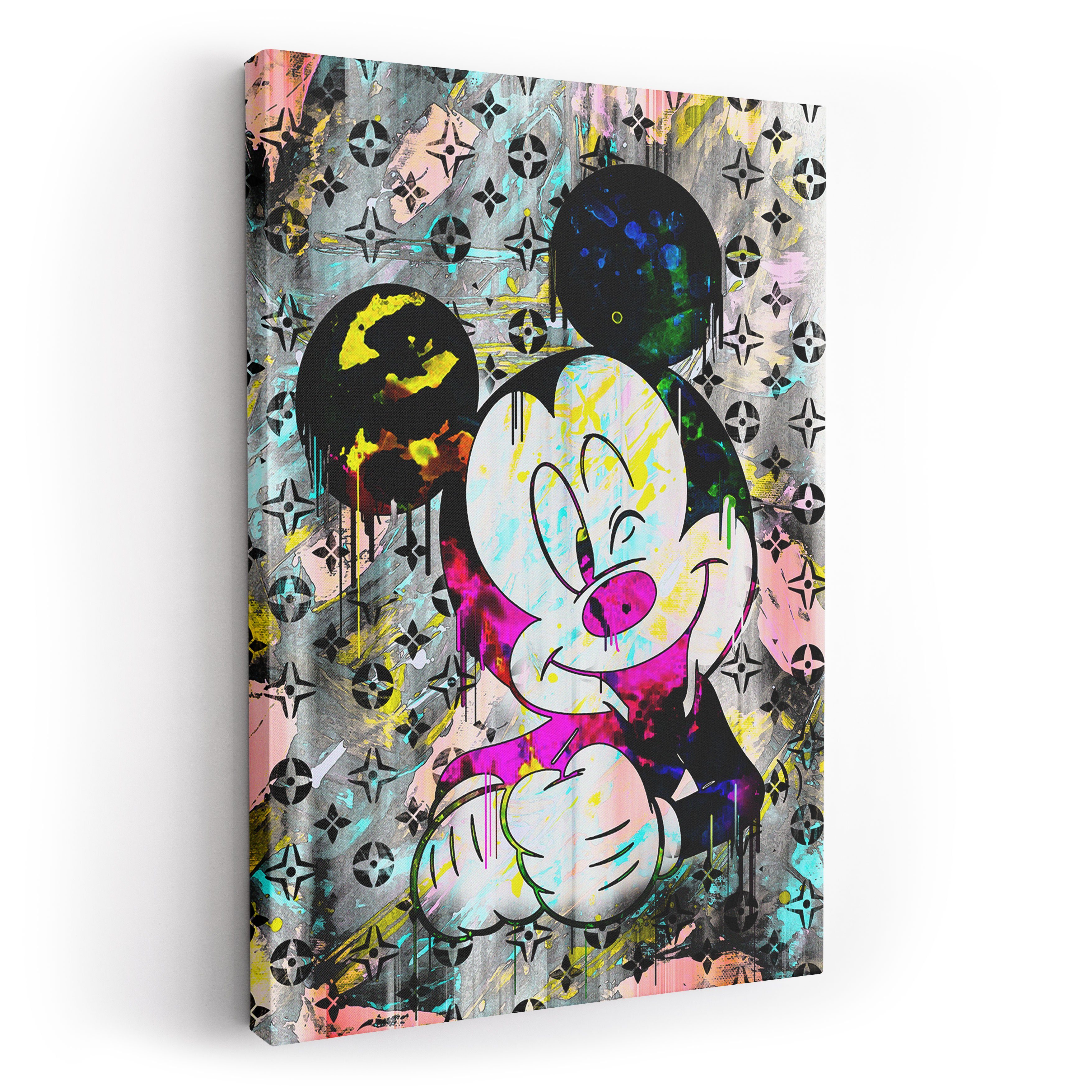 ArtMind XXL-Wandbild Micky Be Happy, Premium Wandbilder als Poster & gerahmte Leinwand in 4 Größen, Wall Art, Bild, Canva