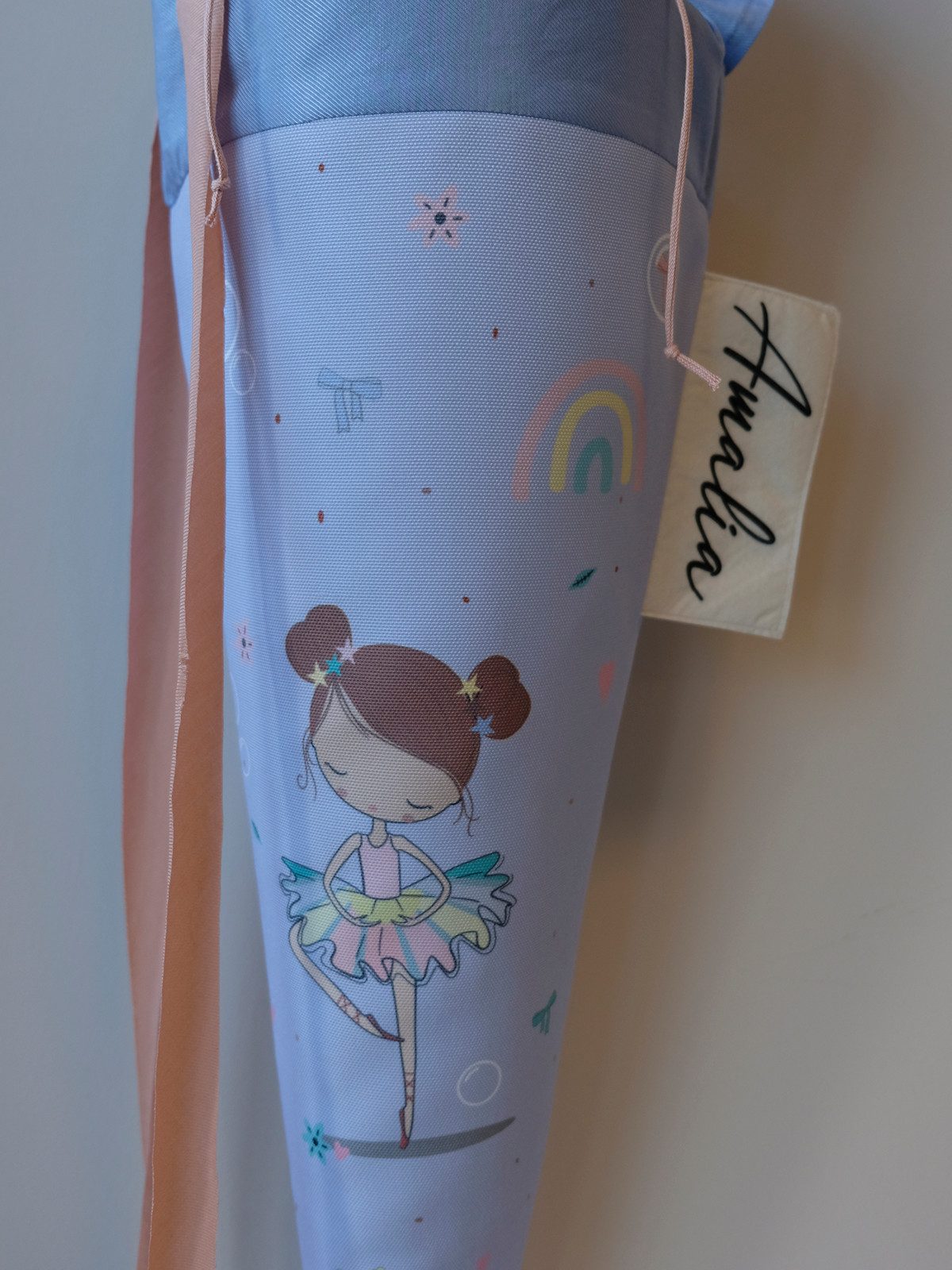 coopz Schultüte Ballerina 70 cm Textil Handmade - Personalisierung möglich