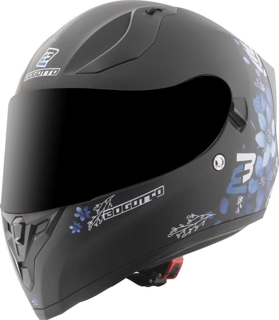 Bogotto Motorradhelm H128 Fiori Helm, Geeignet Für Brillenträger,herausnehmbares Innenfutter,integriert