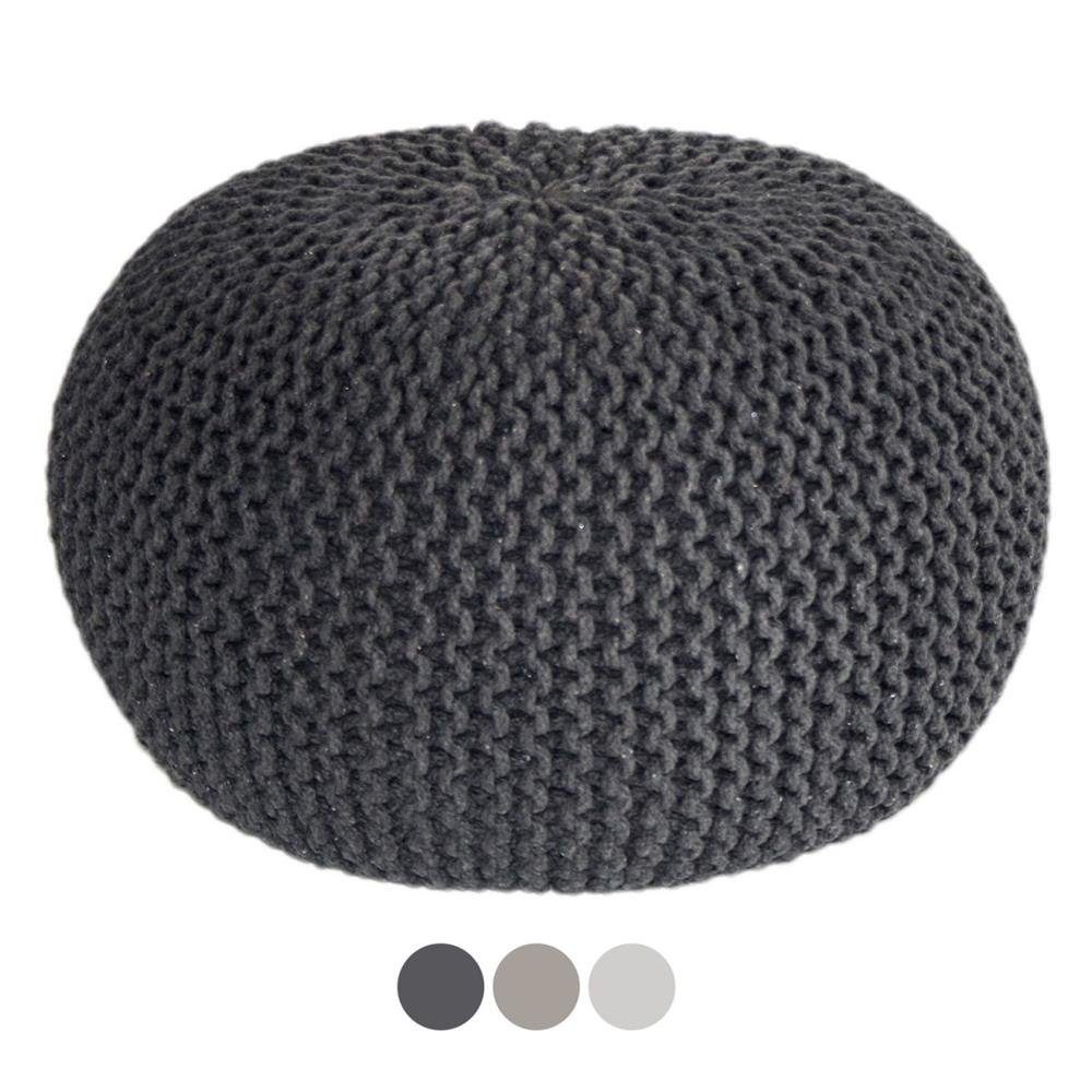 soma Sessel Soma Strickhocker Pouf Ø 45 cm Sitzpouf Sitzpuff Grobstrick-Optik Po, Stuhl Sessel Sitzplatz Sitzmöbel