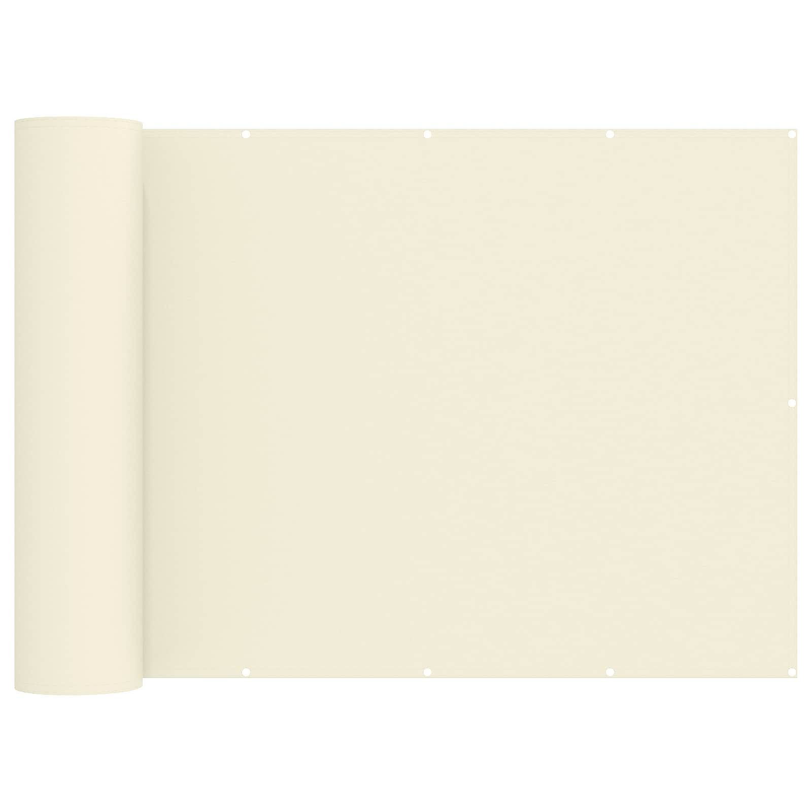 vidaXL Balkonsichtschutz Balkon Sichtschutz 180 x 200 cm Stoff mit PU-Beschichtung Creme (1-St)
