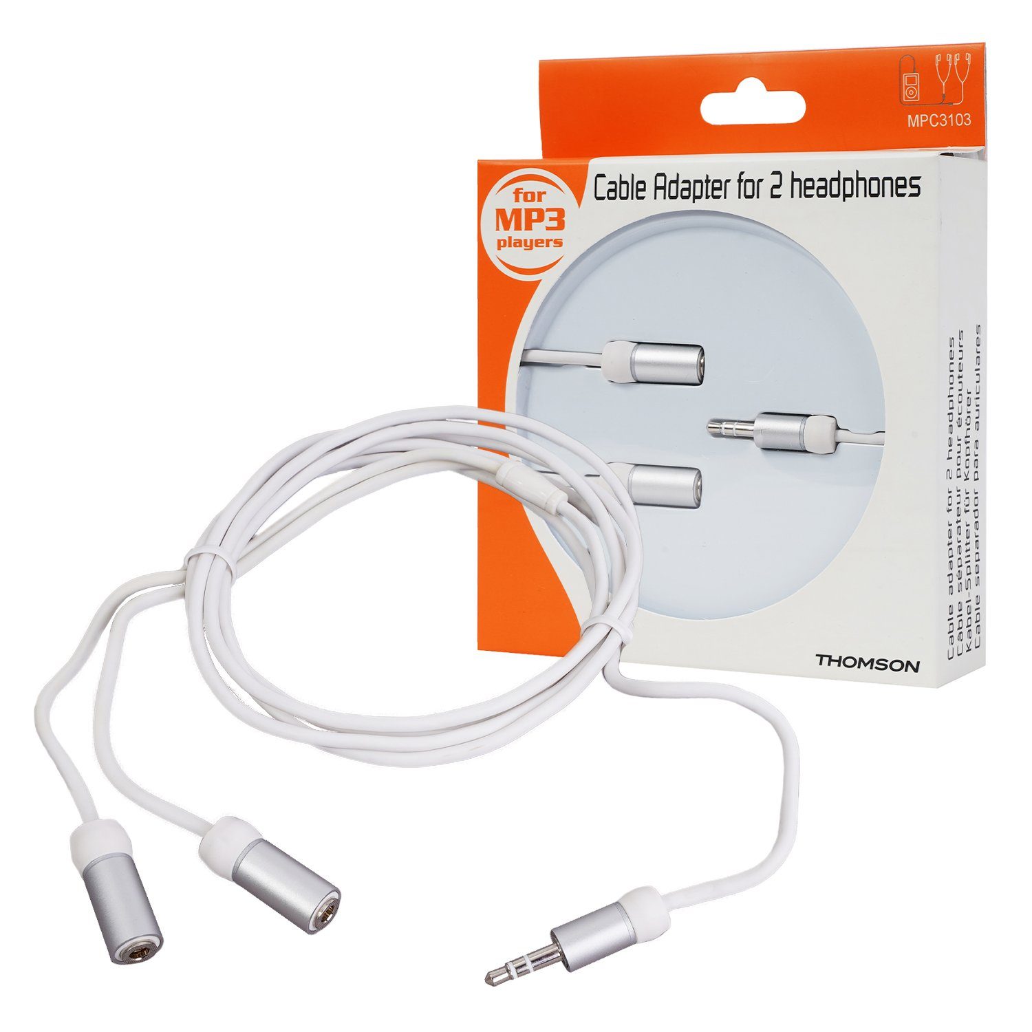 Y-Adapter Splitter 3,5mm Klinke 2x Kopfhörer Audio-Kabel