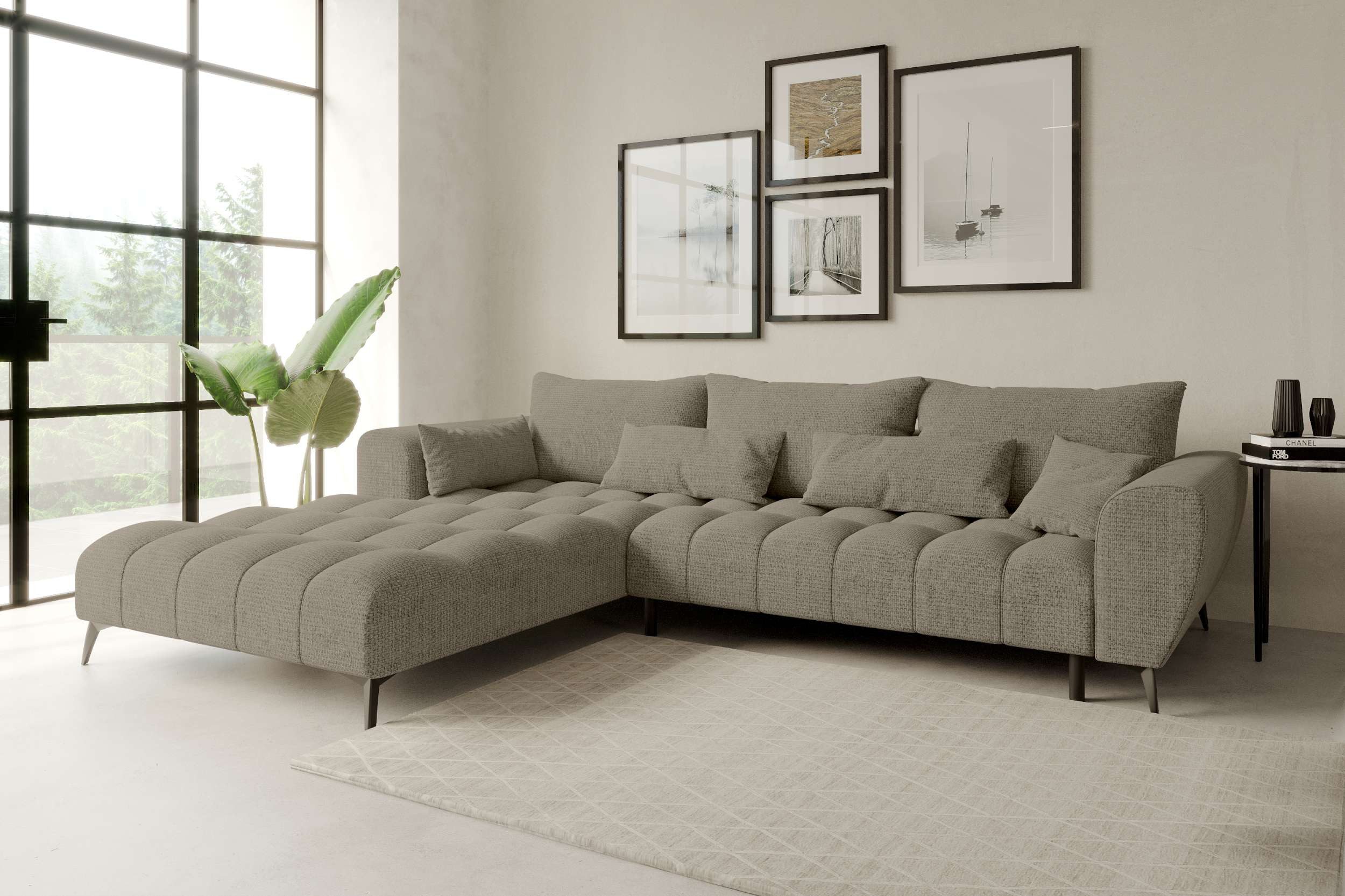 99rooms Ecksofa Ferrano, Sofa L-Form, Eckcouch, wählbar mit/ohne elektr. Si günstig online kaufen