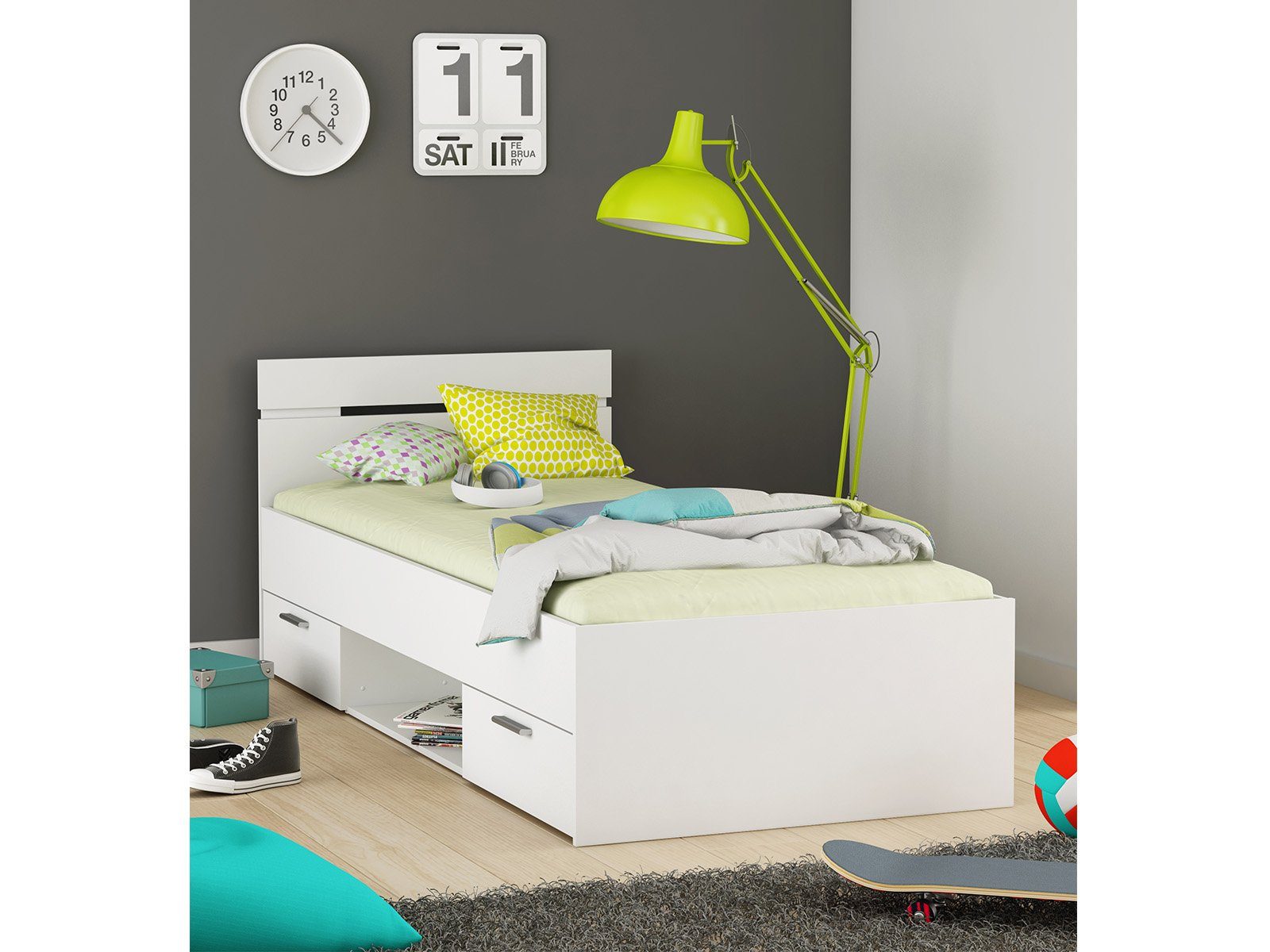 PREISBRECHER Stauraumbett Lorenzo, 94.5 x 74.2 x 204.3 cm (B/H/T)