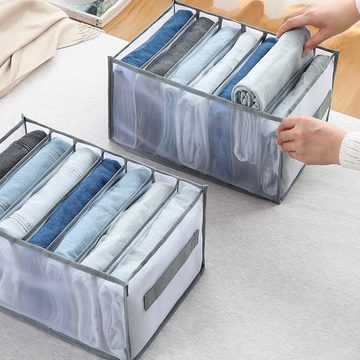 zggzerg Aufbewahrungsbox Kleiderschrank Ordnungssystem für Jeans Hosen, 36x25x20 cm*7 Staufächer (3 St)
