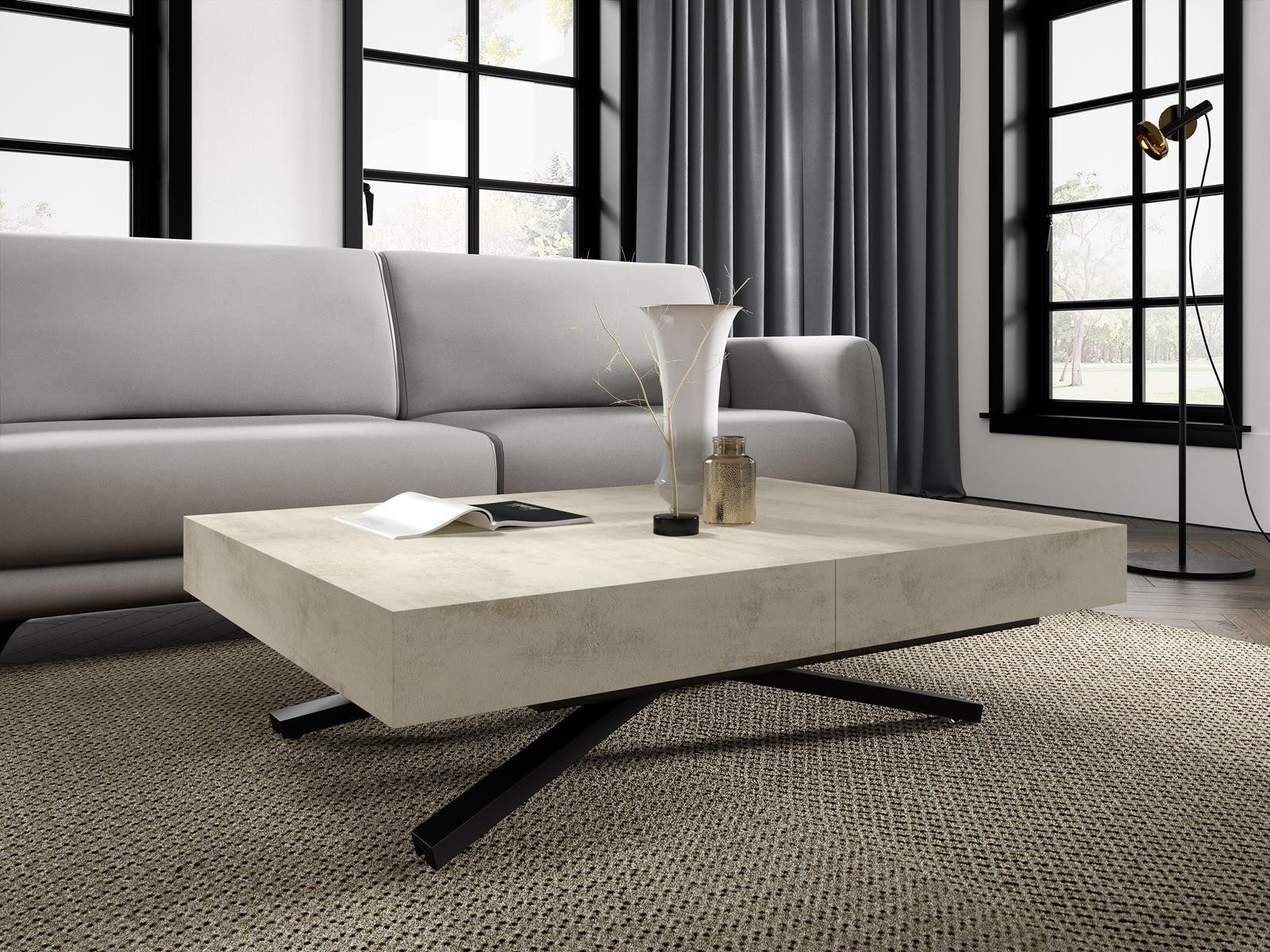 Compleo Couchtisch ausziehbar und höhenverstellbar, Elegant, funktionale Lösung SEA