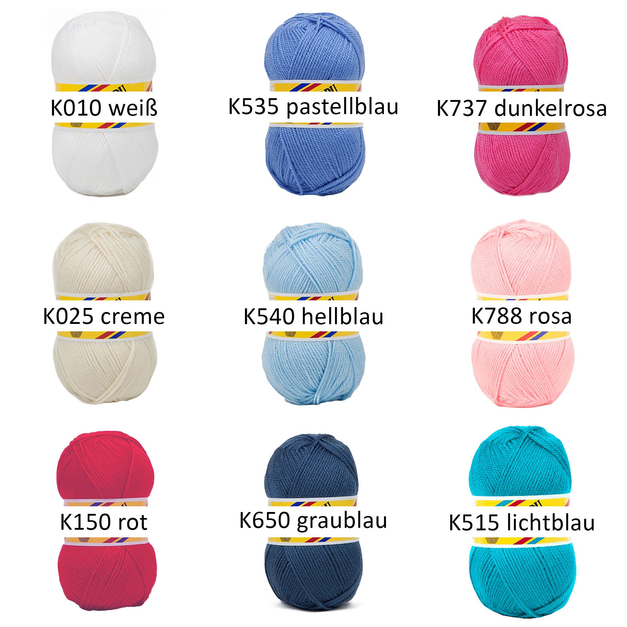 Kartopu 5 x 100g Strick-Häkel-Garn Kartopu Flora Acryl-Wolle Farbwahl Häkelwolle, 1150 m (5er-Pack, 5-St), K1003 dunkelgrau meliert