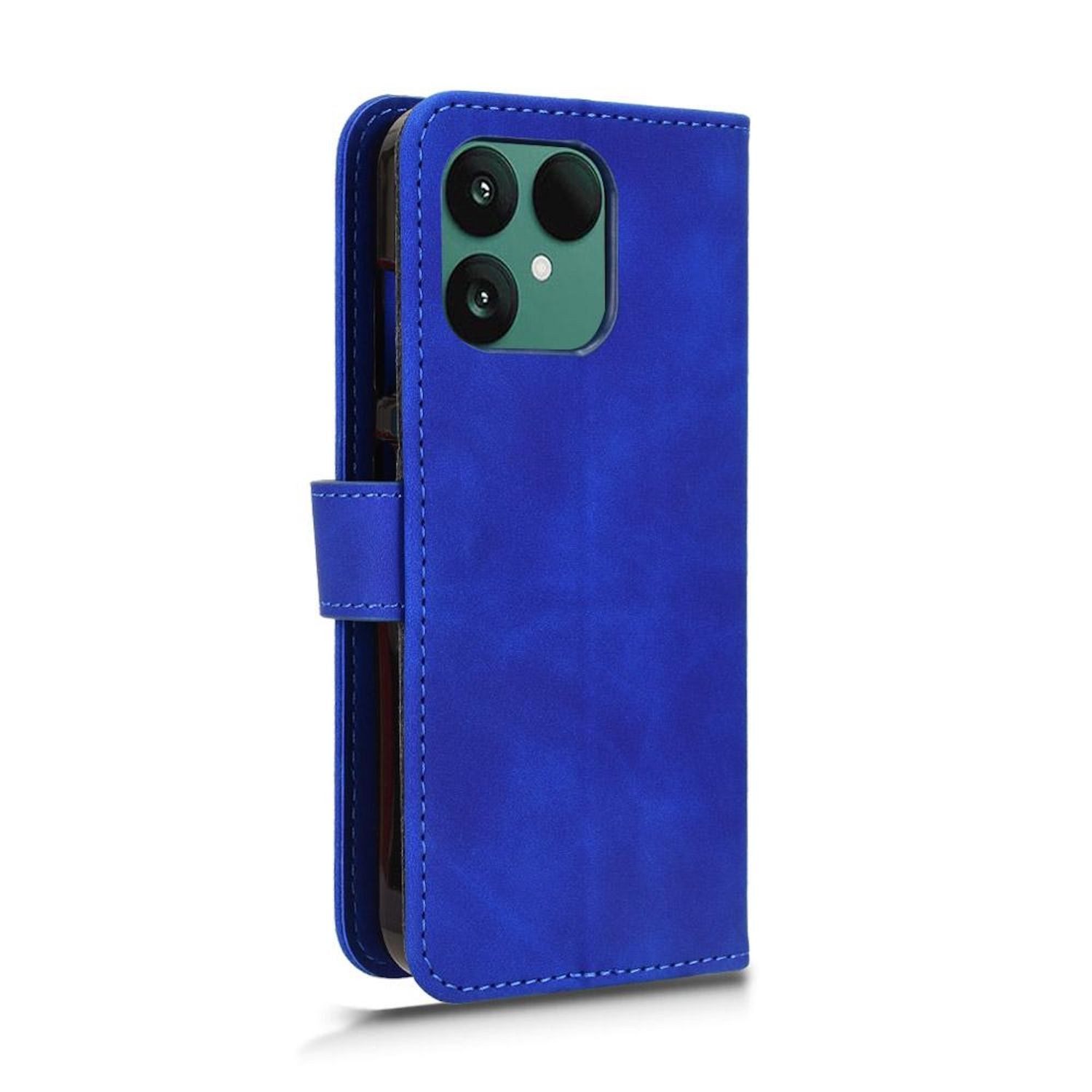 Wigento Smartphone-Hülle Für Fairphone 6 Kunstleder Skin Feel Book Wallet Tasche Hülle Blau, Magnetisch, Kartenhalter, Standfunktion