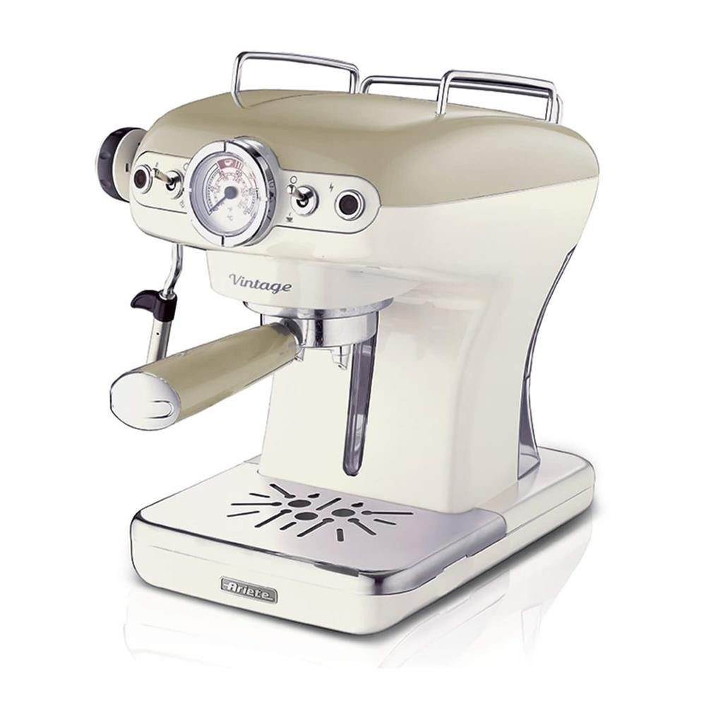 Ariete Espressomaschine Ariete Vintage, 0.9l Kaffeekanne, Siebträgerfilter, 15 Bar, ESE-Pads, Milchaufschäumer, 2-Tassen-Filter, Standby