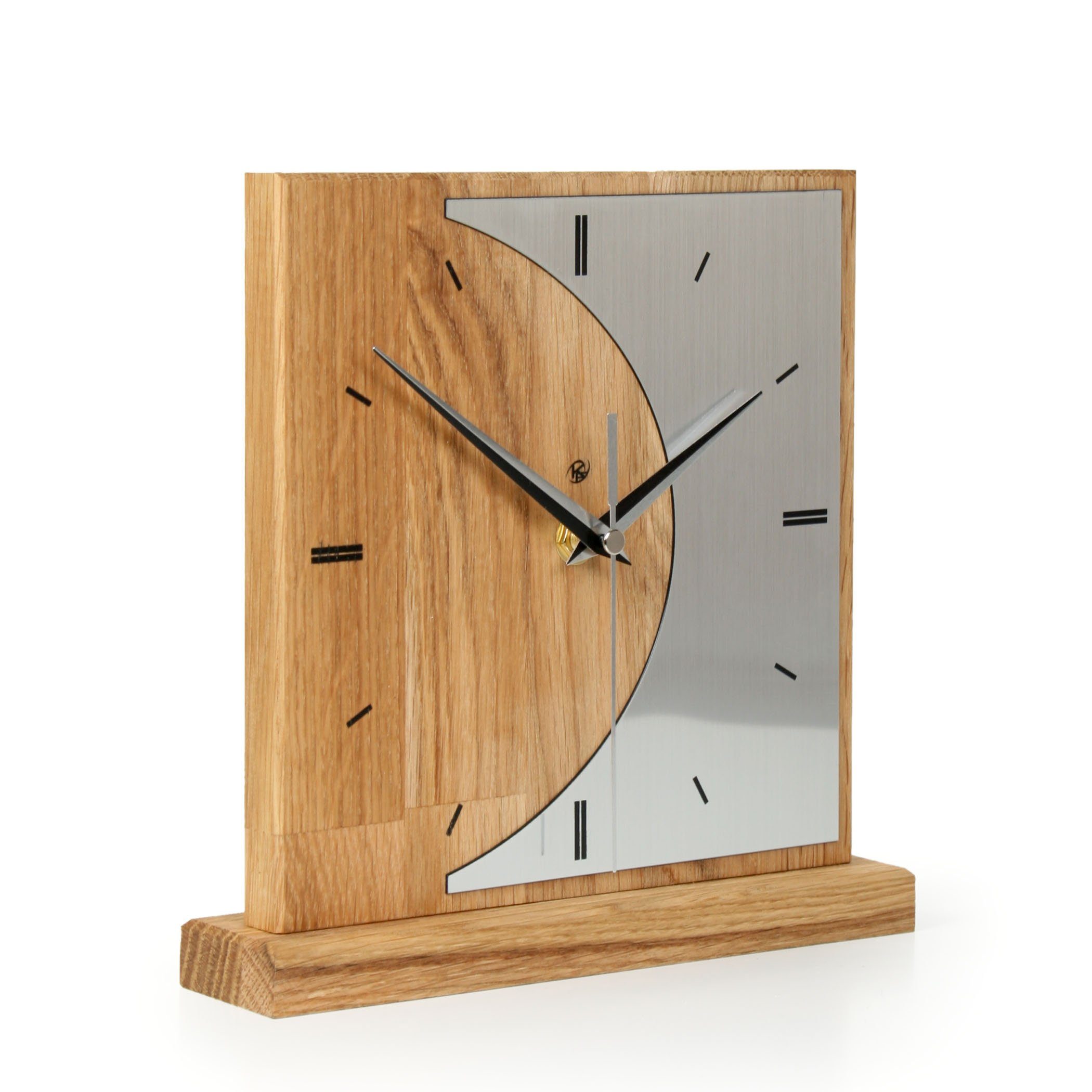 Kreative Feder Standuhr Designer-STANDUHR „Silvermoon“ aus Massivholz, ohne günstig online kaufen