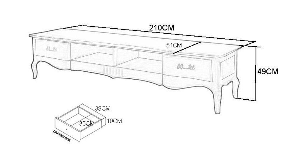 Samtmaterial in Hill Livin TV-Schrank schubladen Verona