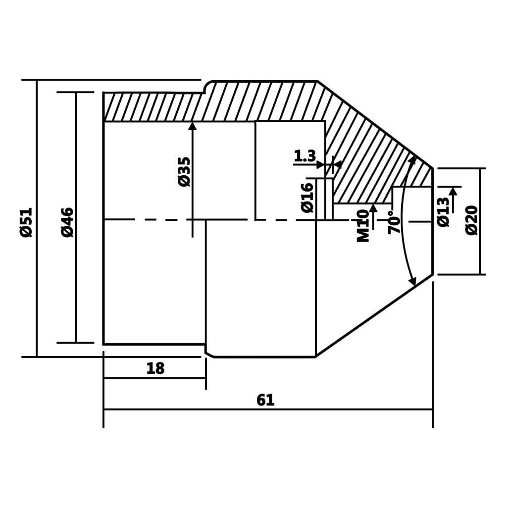 vidaXL Schraubzwinge Zentrierspitze 20 MT2 mm 51 bis