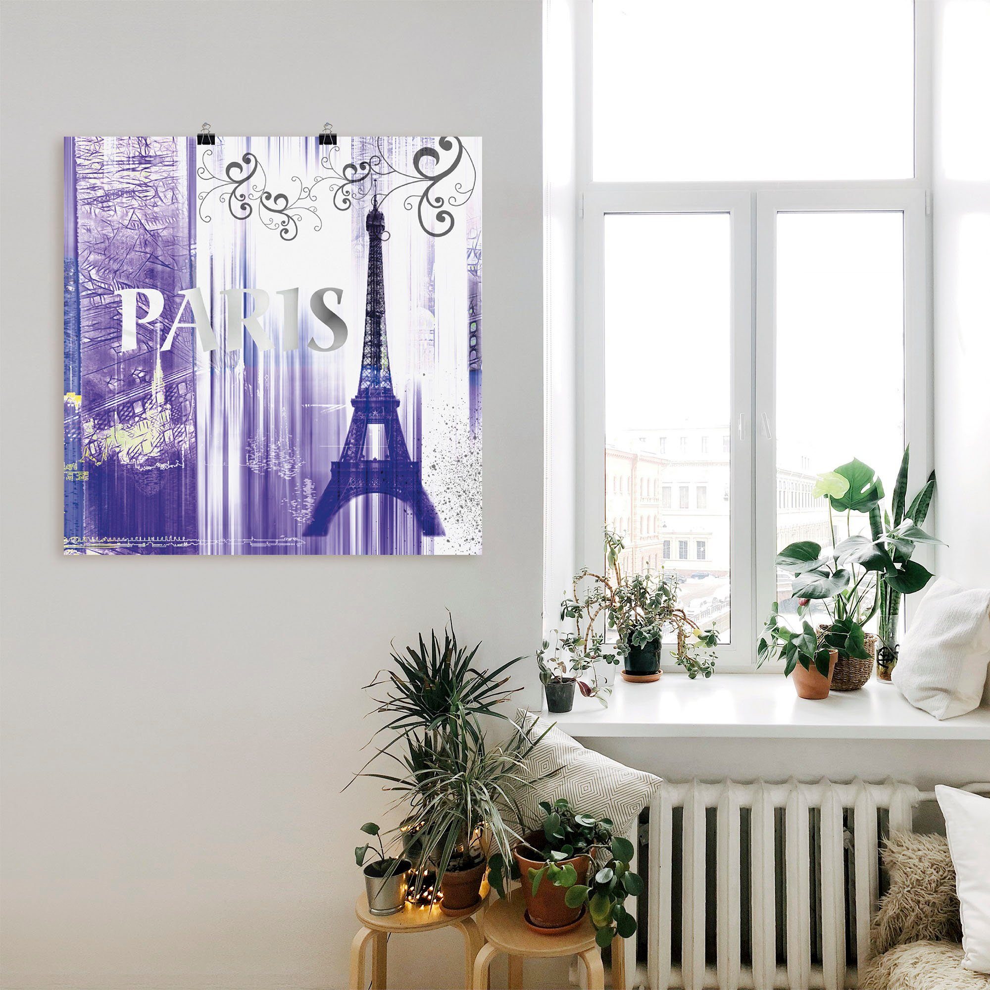 Leinwandbild, Größen Skyline Paris Gebäude St), Wandbild Collage Poster (1 oder als in II, Wandaufkleber Artland versch.