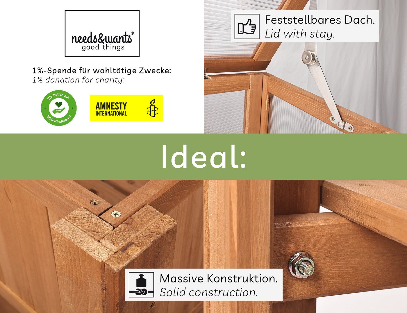 needs&wants® Hochbeet mit Frühbeet... needs&wants® Hochbeet mit Frühbeet...