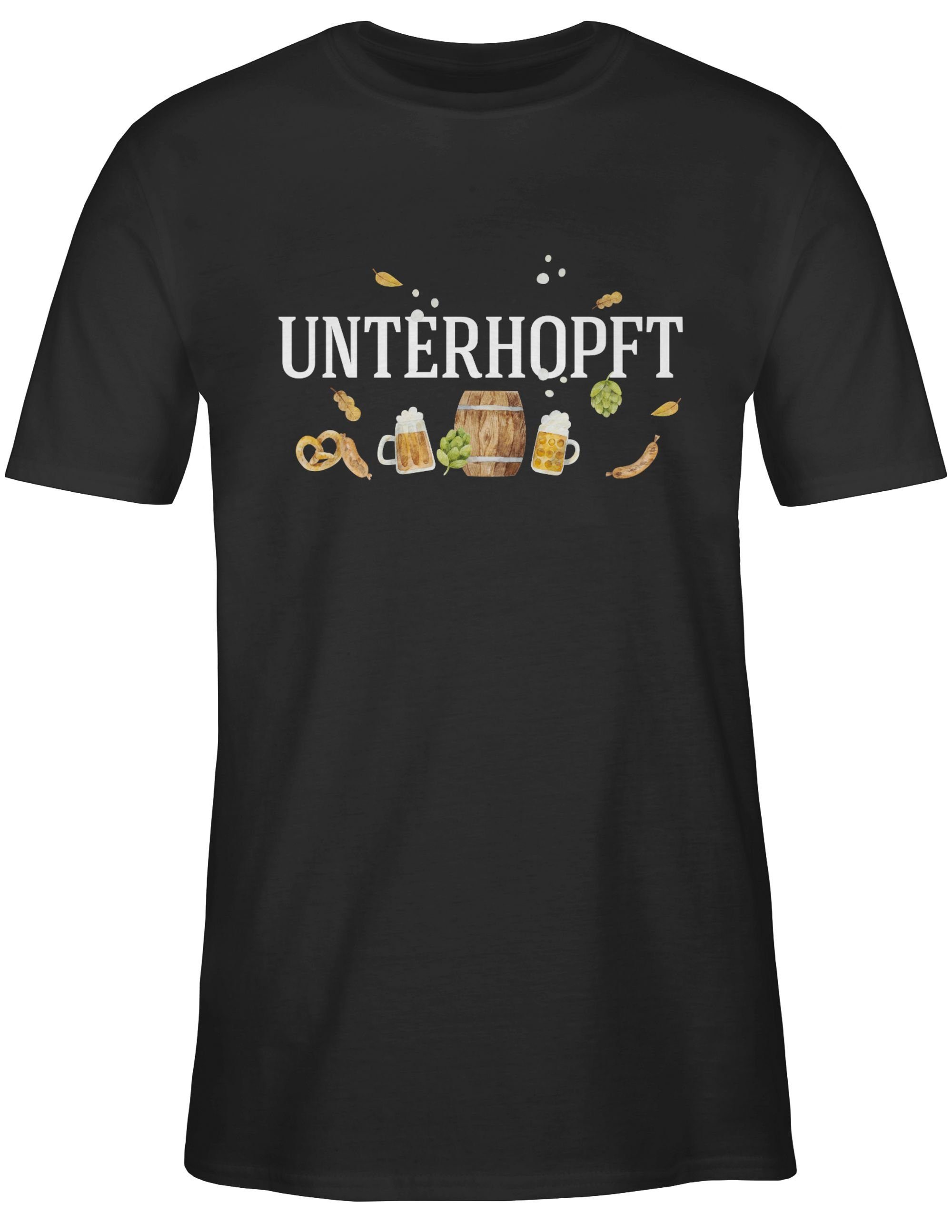Mälzer Herren 01 Chronisch Bier - Schwarz Oktoberfest Shirtracer Ges Unterhopft für total Männertagsgeschenk Mode Brauer T-Shirt