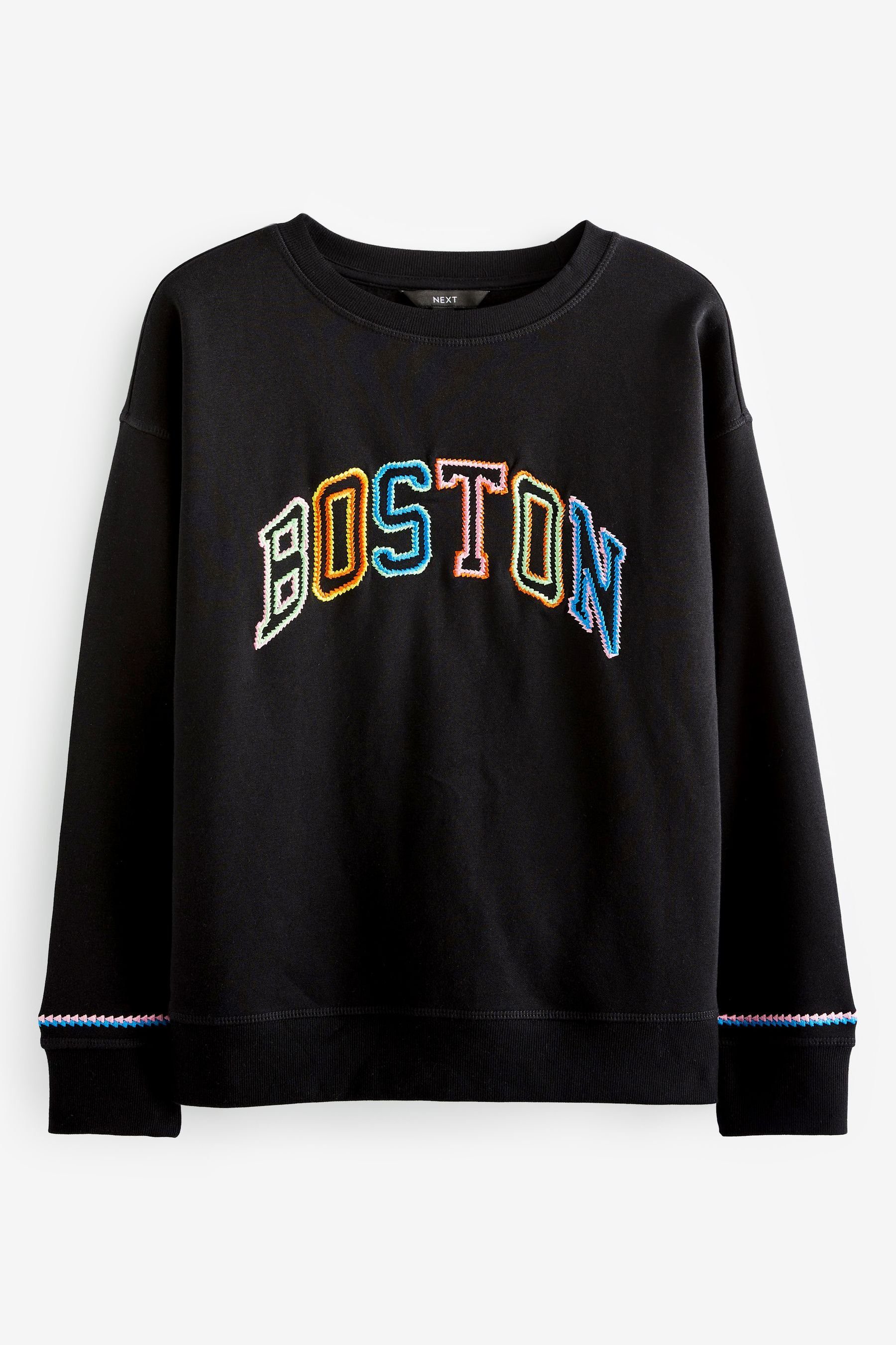 Next Sweatshirt Stickerei mit Boston (1-tlg) Sweatshirt
