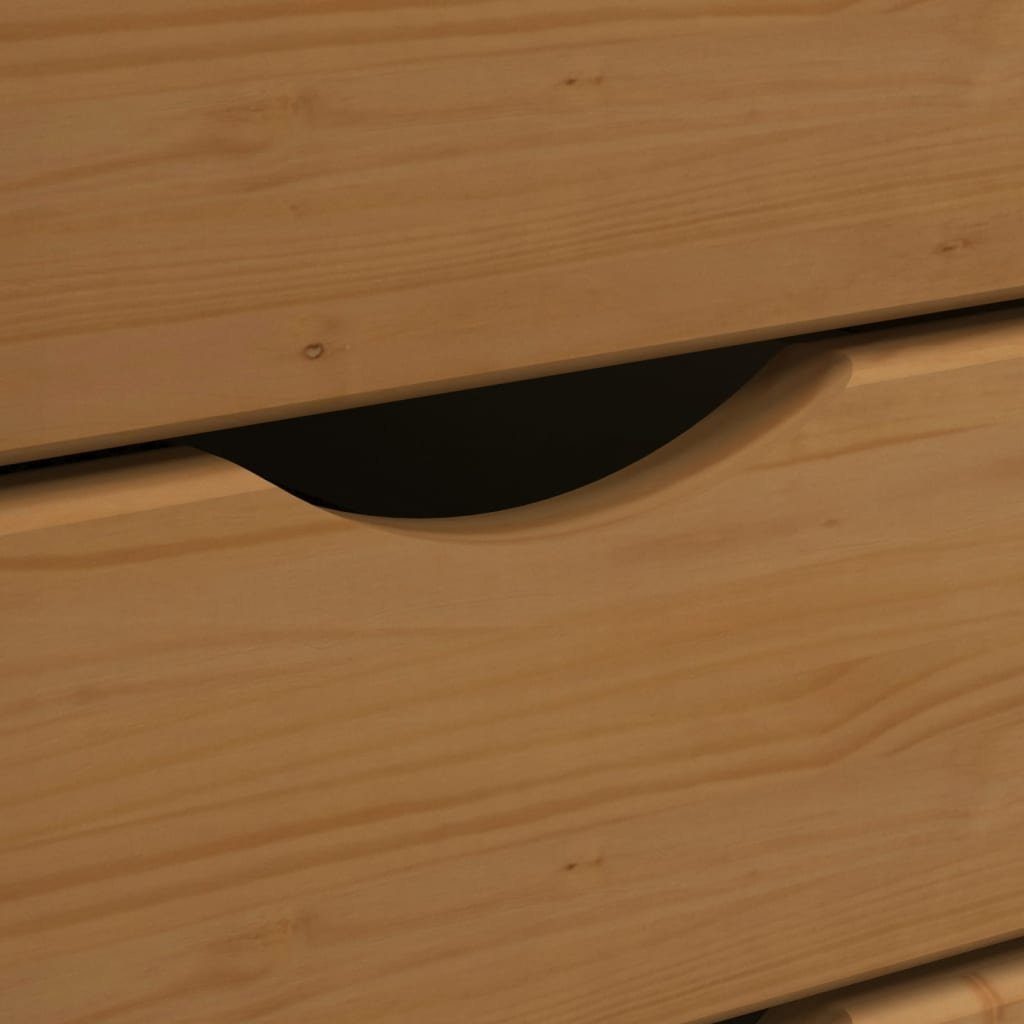 Fächerschrank mit vidaXL Rollschrank Honigbraun (1-St) Kiefer MOSS Schreibtisch Massivholz
