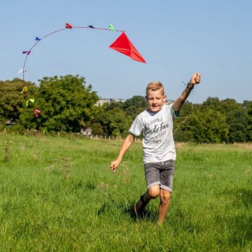 Kikkerland Kite Huckleberry DIY roter Drachen Red Kite Ripstop Bambus 30m Seil