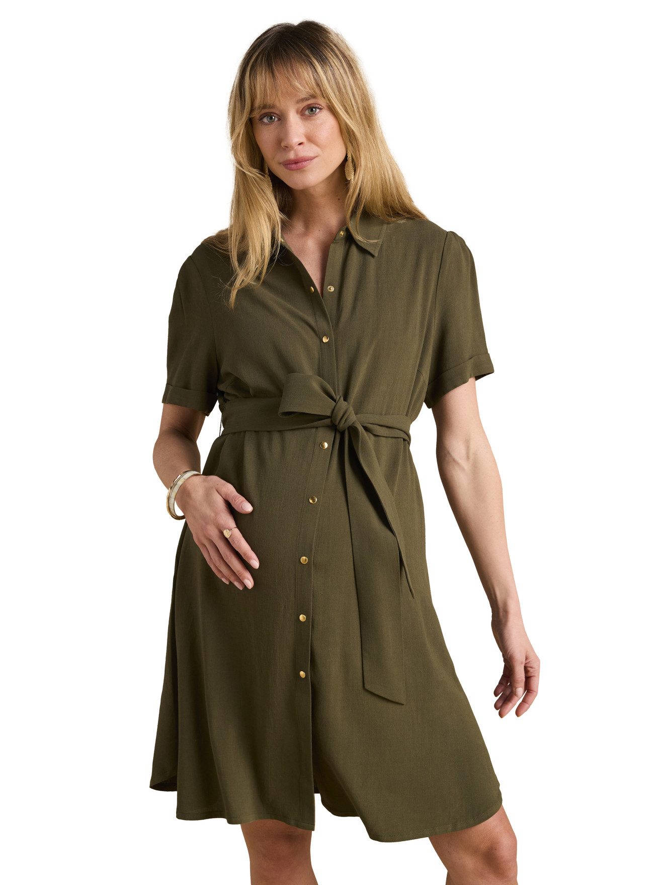 Envie de Fraise Umstandskleid 1015578001 Druckknoepfe, fließendes Mischgewebe mit Kreppstruktur