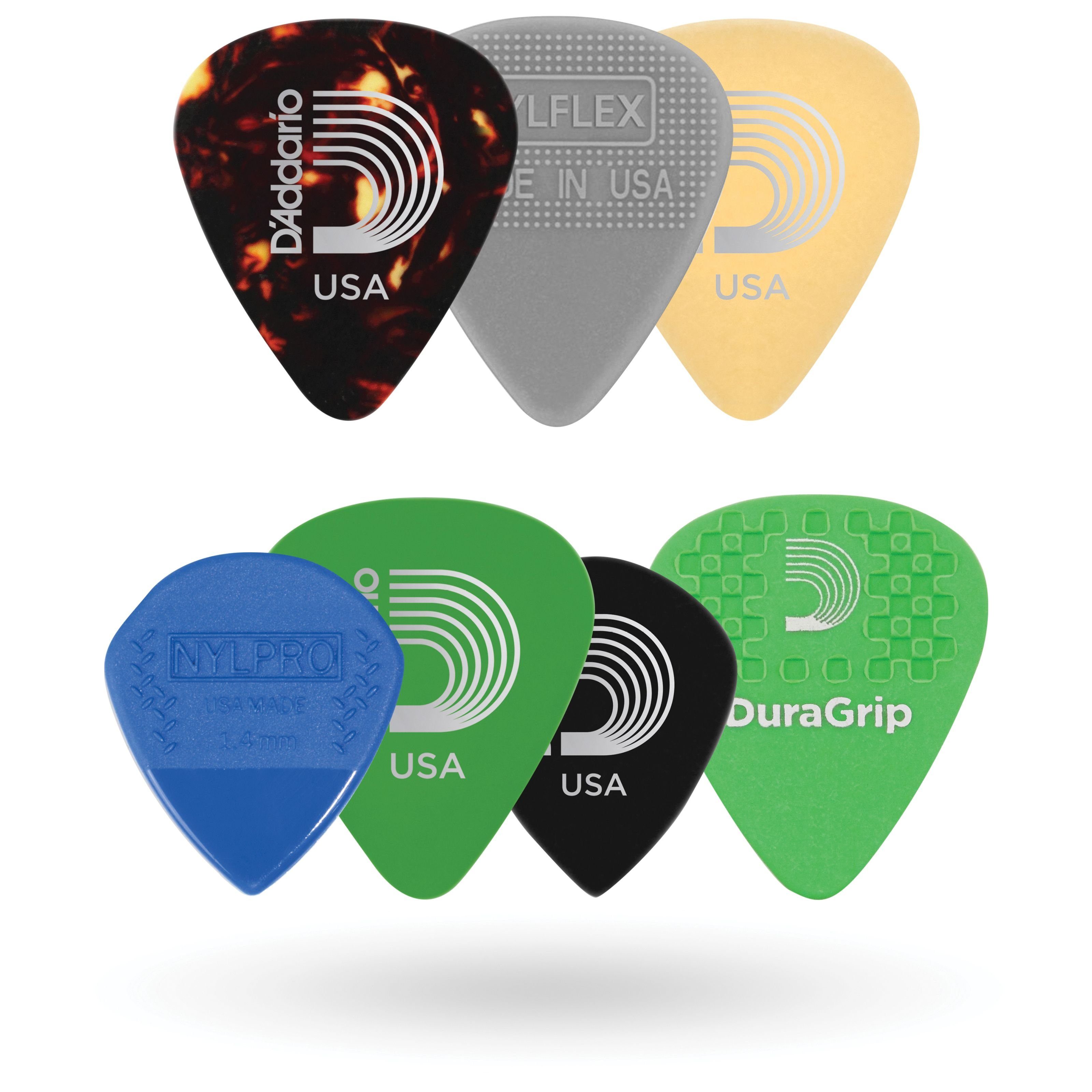 Daddario Plektrum, Guitar Pick Variety Pack Medium 7-Pack - Plektren Set