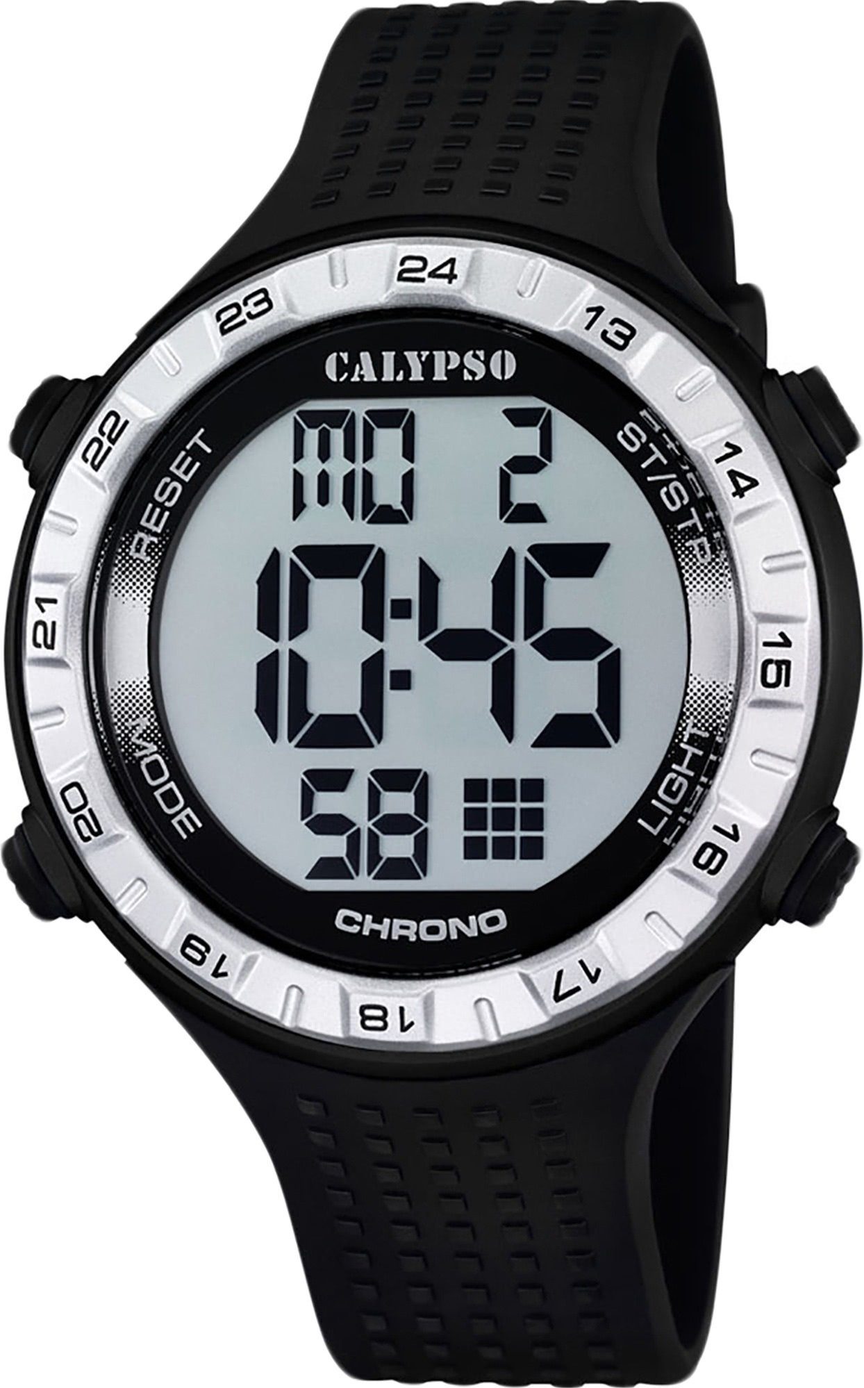 K5663/1 Sport Uhr Herren Calypso WATCHES CALYPSO Herren PURarmband Kunststoffband, Armbanduhr schwarz, rund, Digitaluhr