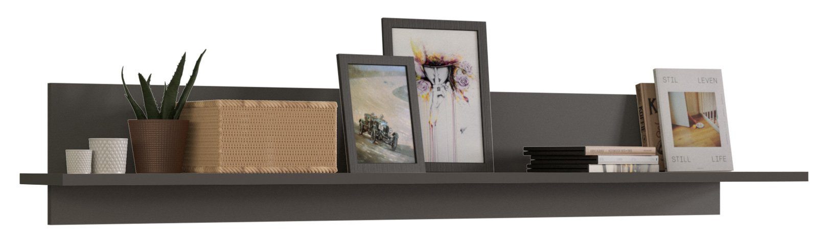 Newroom Wandboard Dione, Wandboard Grau Wandregal Hängeregal Industrial Modern Wohnzimmer S...