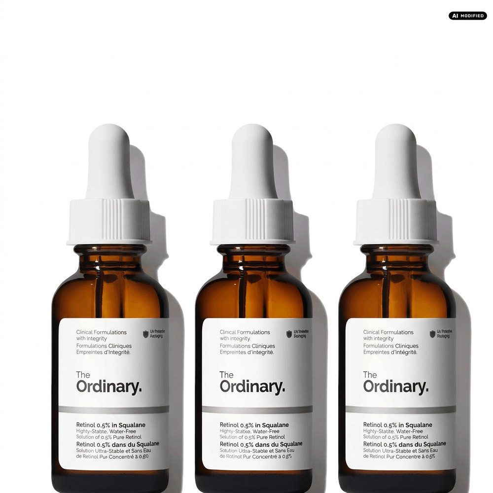 The Ordinary Körperpflegemittel The Ordinary Retinol 0.5% in Squalane 3er Set, 1-tlg., 0,5 % Retinol, Squalane-Basis, veganes, wasserfreies 3er Set