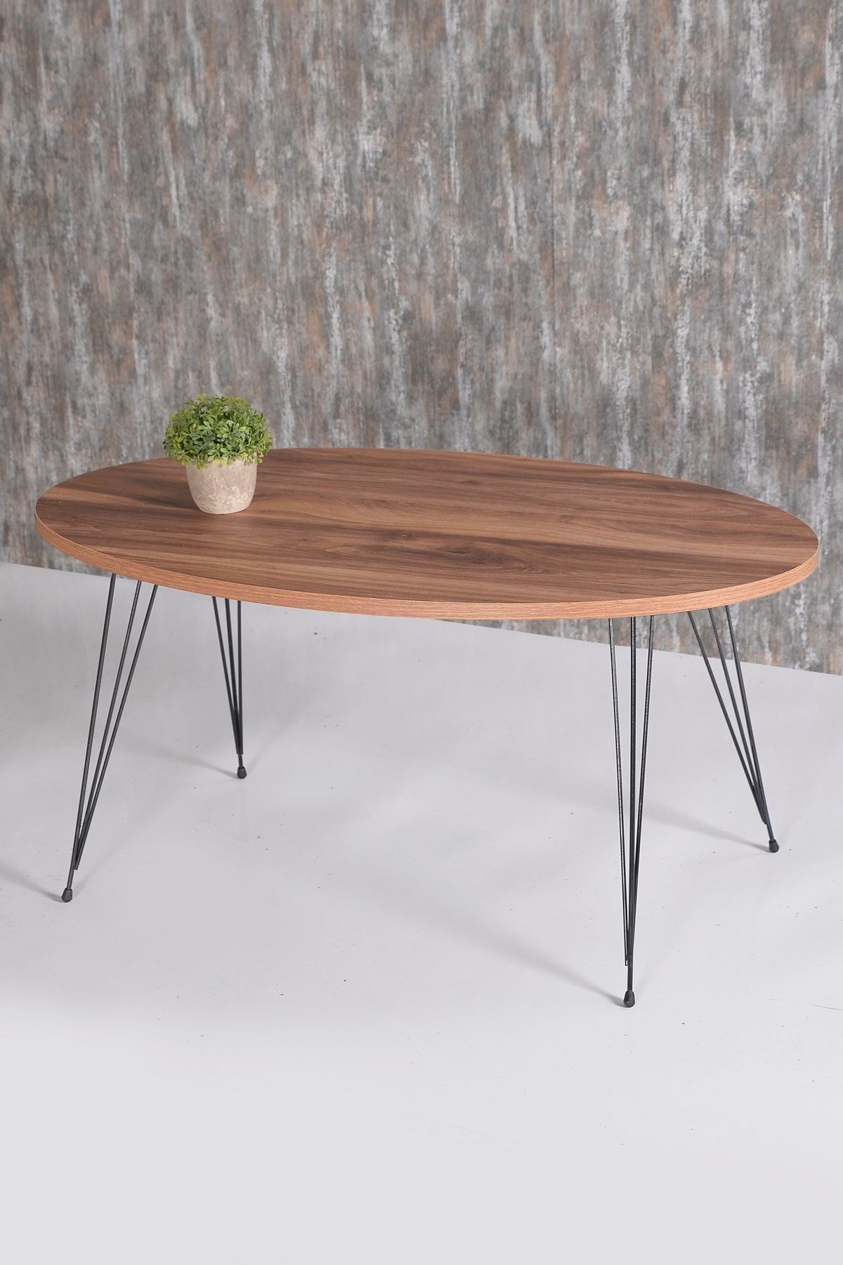 en.casa Couchtisch (1-St), oval, melaminbeschichtet, Metallbeine 89322089