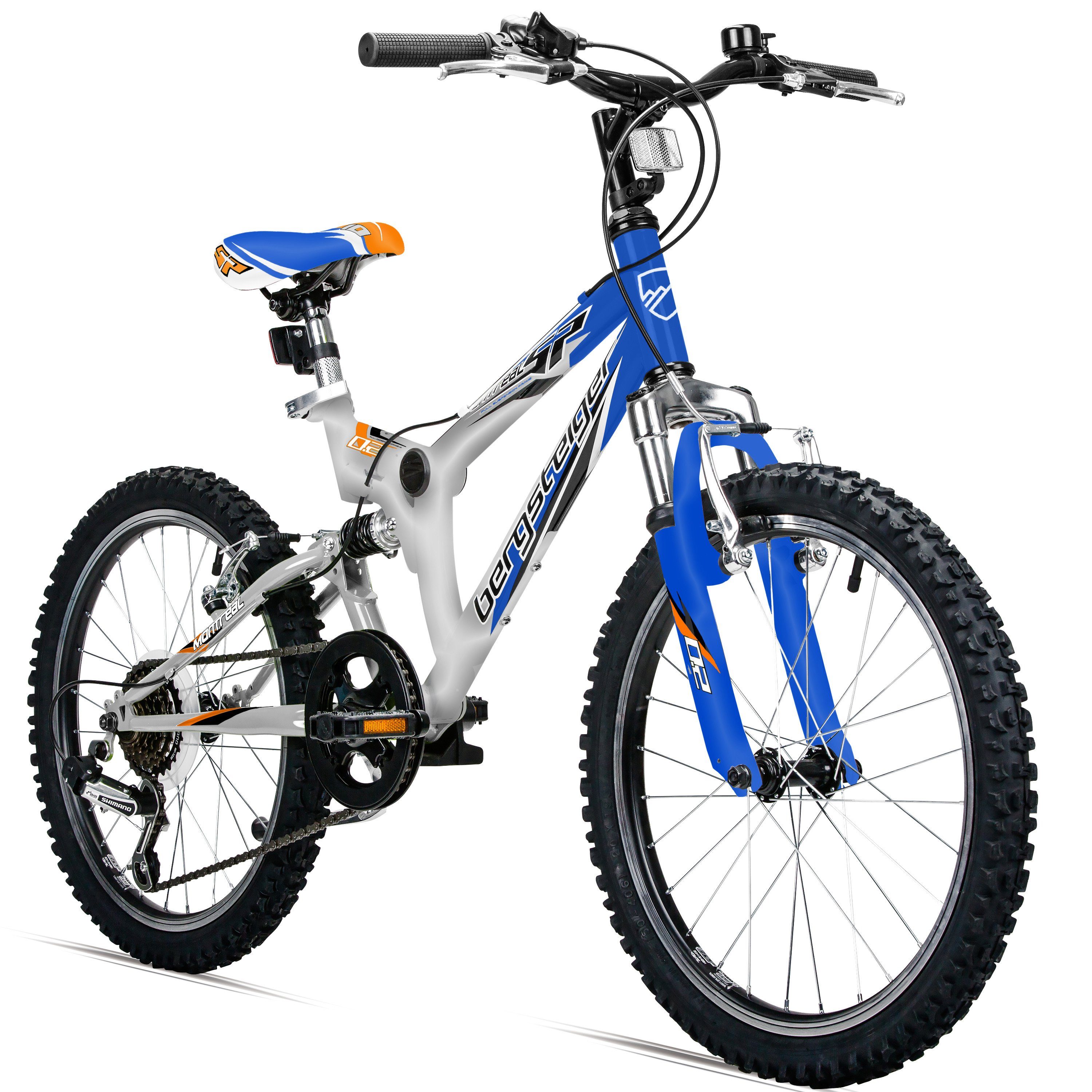 bergsteiger Mountainbike Montreal 20, 24 Zoll Kinderfahrrad, 6 - 13 Jahre, Mädchen, Jungen, 6 Gang Shimano Tourney RD-TY21 Schaltwerk, Kettenschaltung, Scheibenbremse, V-Brake