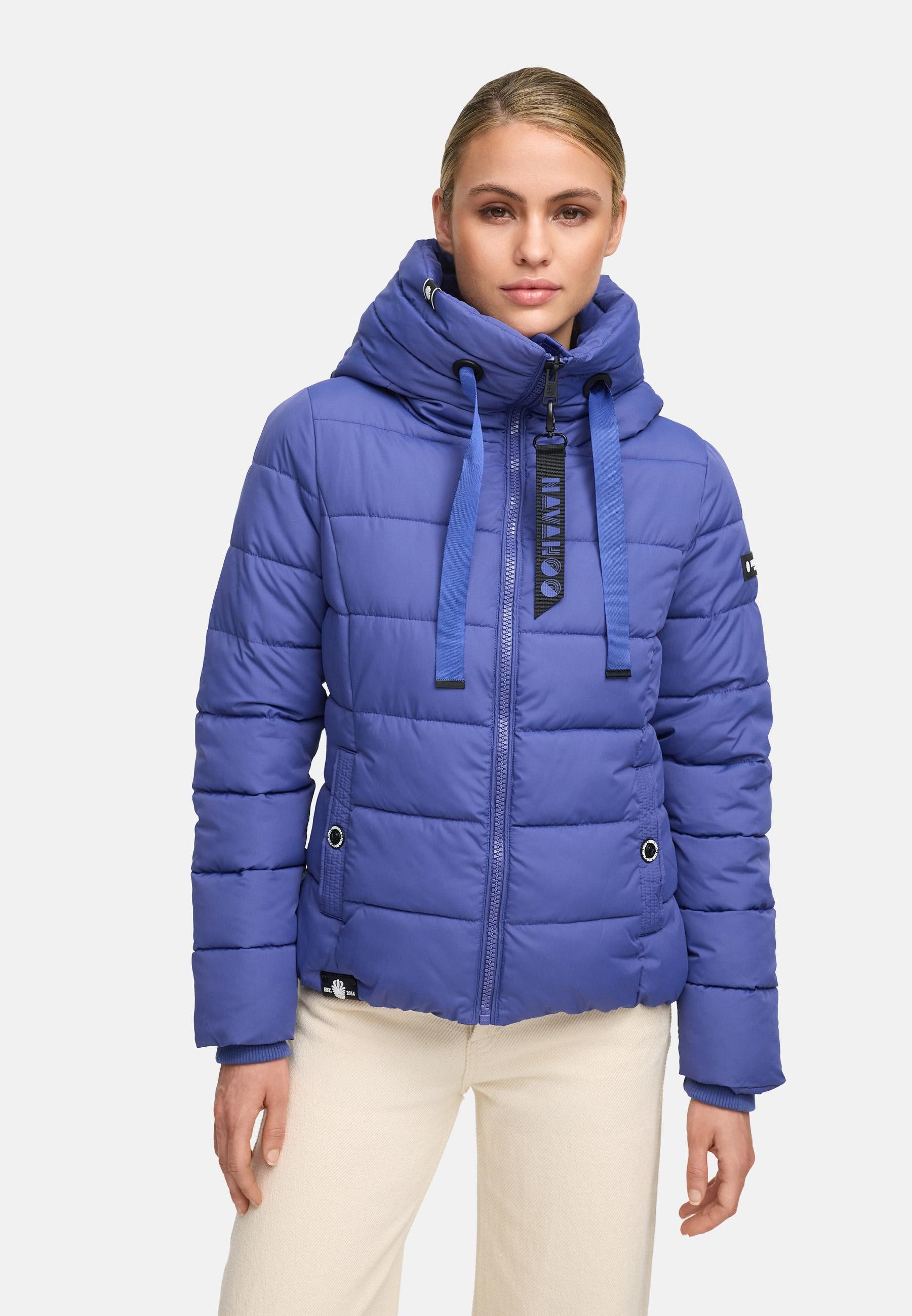 Navahoo Steppjacke Amayaa stylische Damen Winterjacke mit coolen Applikationen