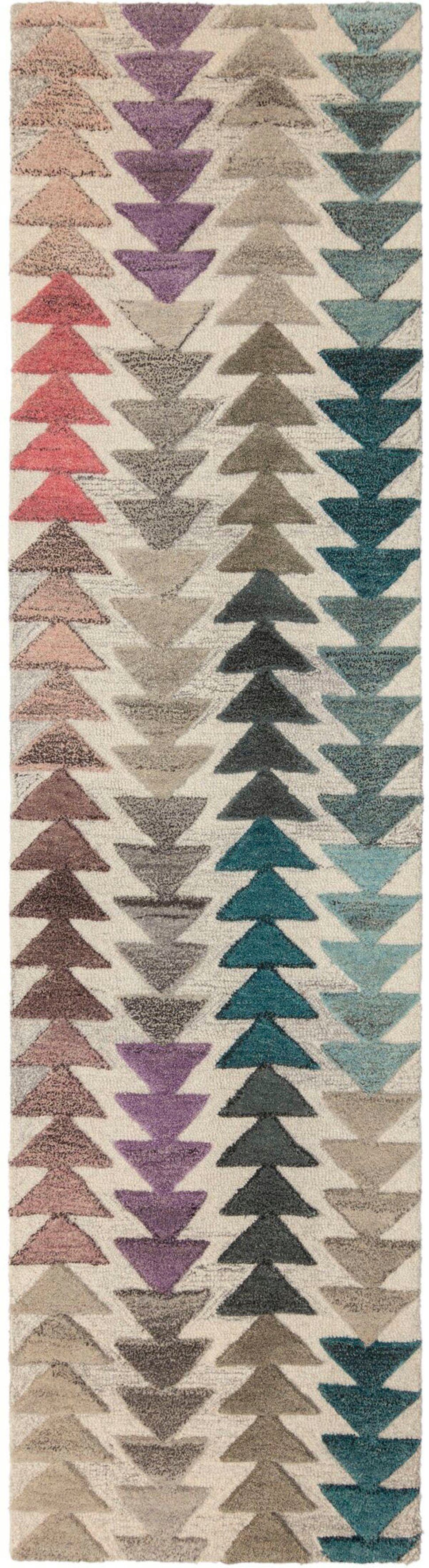 FLAIR RUGS Läufer Archer 3D Effekt, rechteckig, Höhe: 10 mm, Wolle, Teppichläufer, Wohnzimmer, Schlafzimmer, Esszimmer