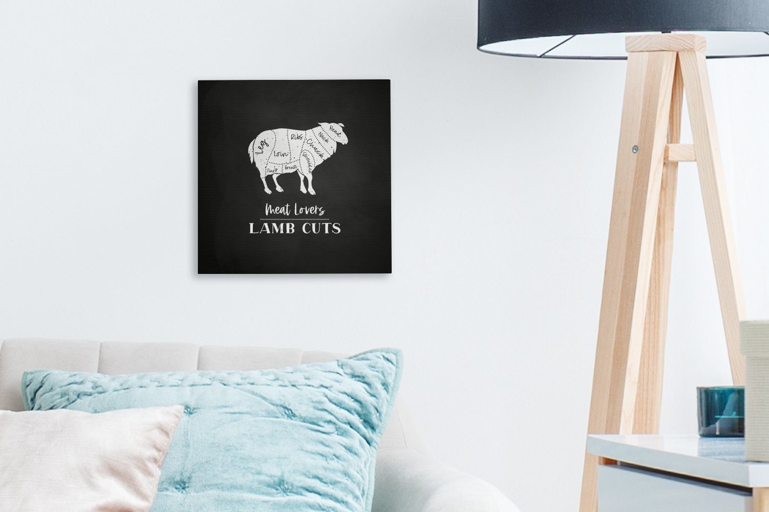 OneMillionCanvasses® Leinwandbild Schaf - (1 Küche Wohnzimmer Bilder für Leinwand St), Schlafzimmer - Metzger