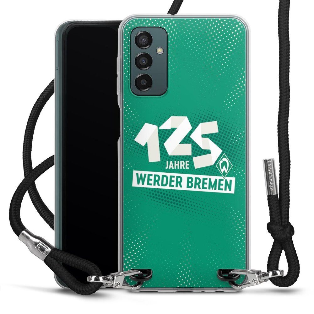 DeinDesign Handyhülle 125 Jahre Werder Bremen Offizielles Lizenzprodukt, Samsung Galaxy M23 5G Handykette Hülle mit Band Case zum Umhängen