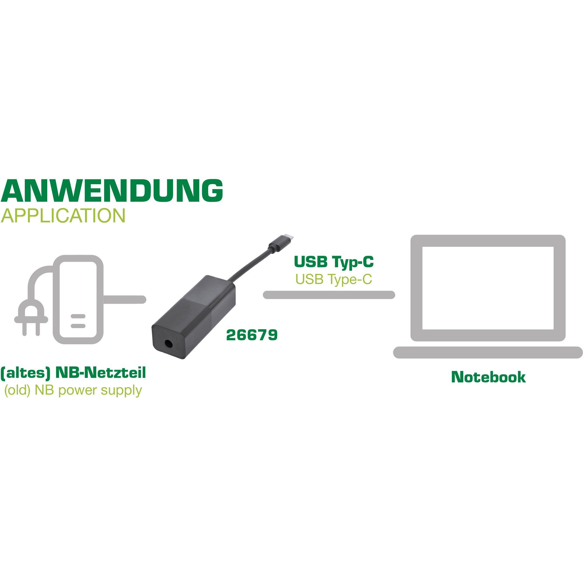 INTOS AG Notebook USB-C Stromkabel ELECTRONIC 7-in-1 Netzteil Lade-Set zu InLine®