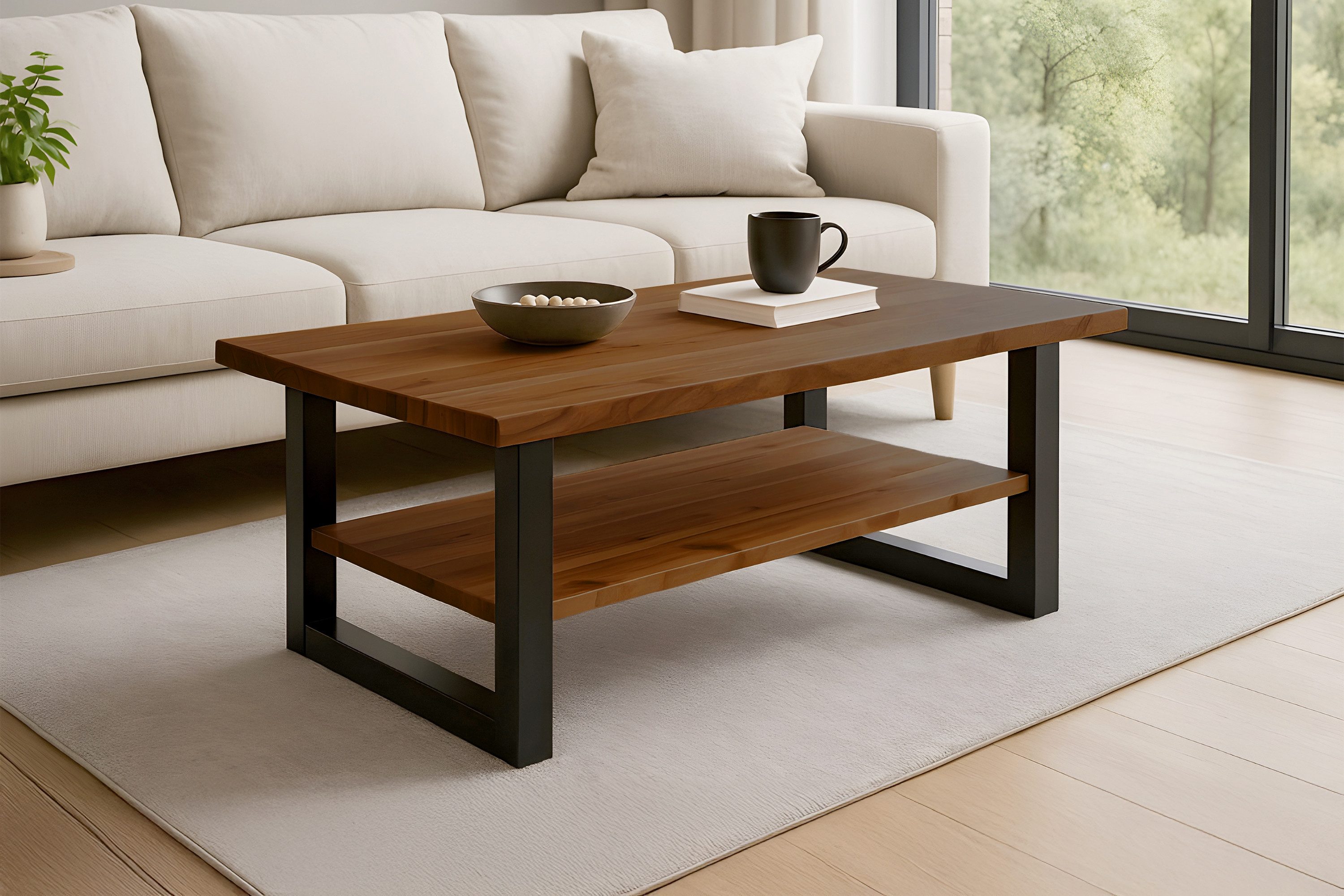 Loreno® Couchtisch Patrick, Baumkante, Akazie massiv, günstig online kaufen