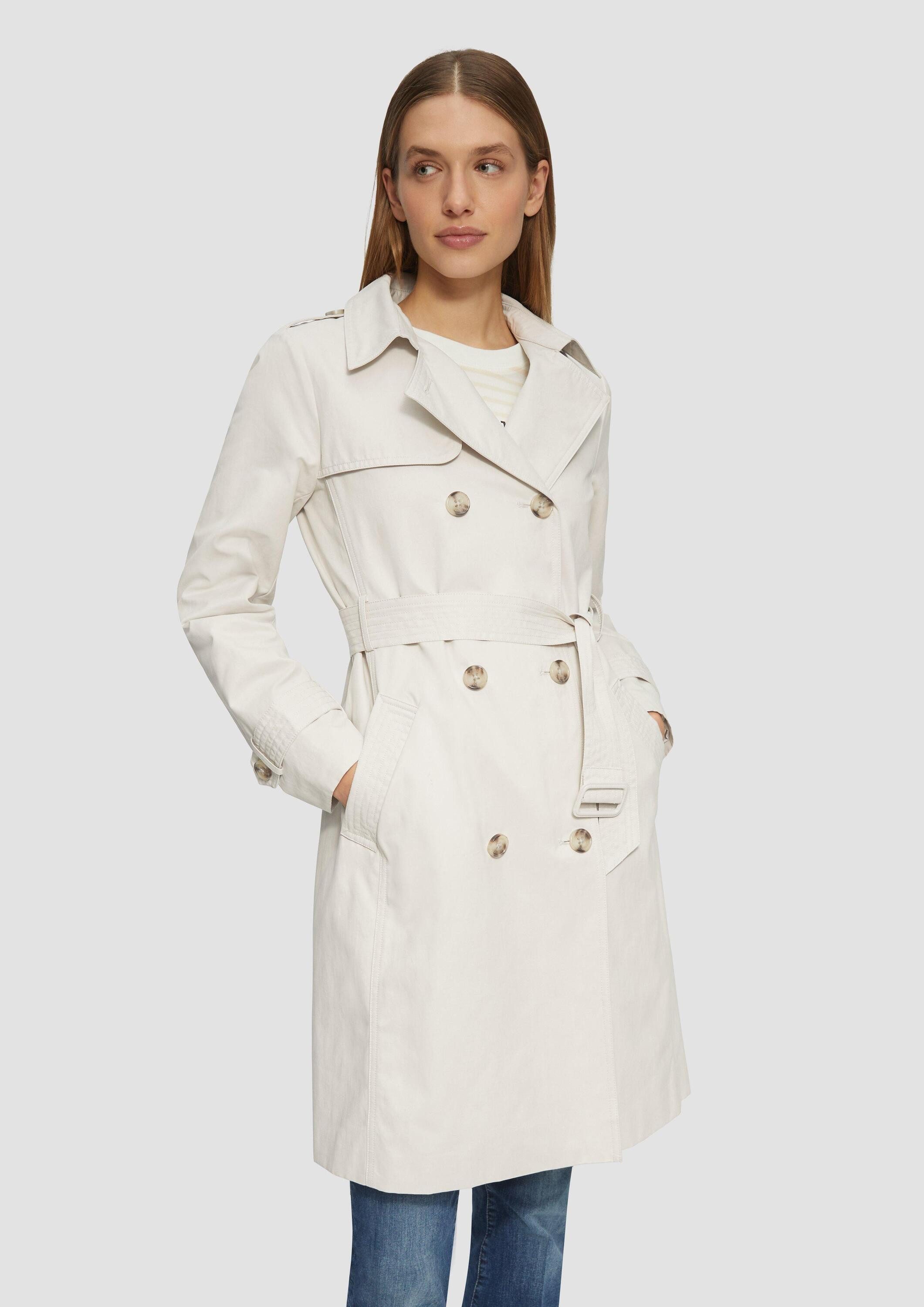 s.Oliver Trenchcoat Outdoor-Mantel Trenchcoat mit Streifen-Futter günstig online kaufen