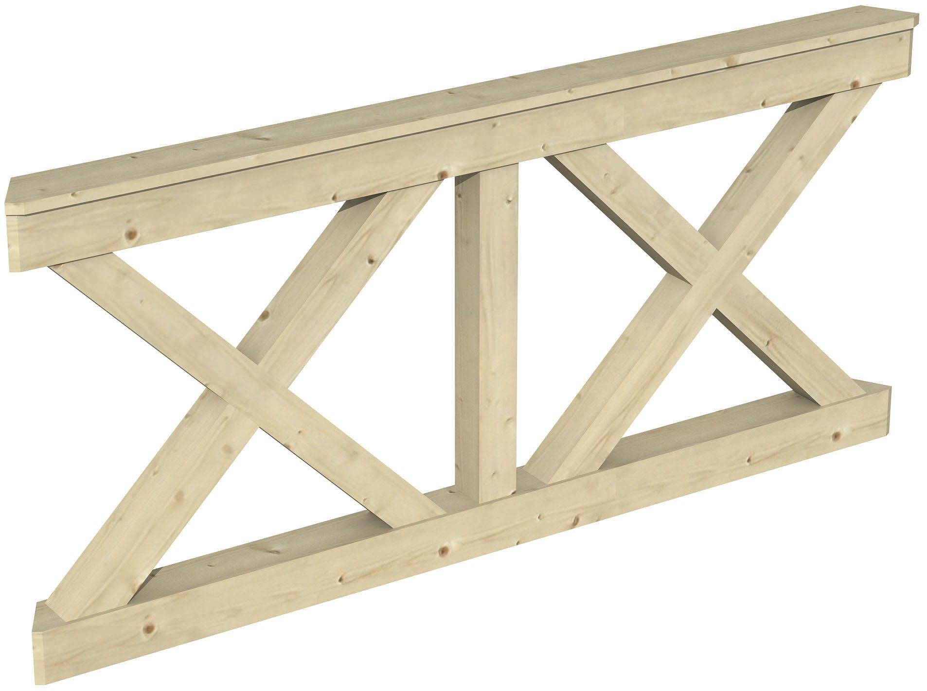 Skanholz Brüstungsgeländer Andreaskreuz, 180 cm Länge, 84 cm Höhe