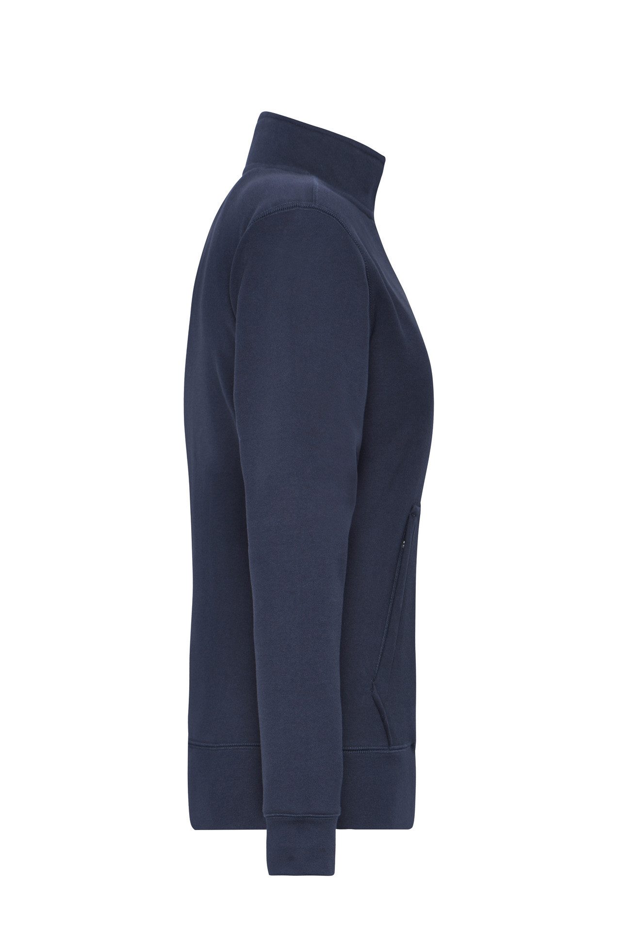 James & Nicholson Sweatjacke Leicht taillierte Damen Doppeljacke im Materialmix JN1809 Innen warmer Fleece, außen angenehmer Baumwoll-Jersey – Bild 4 von 4