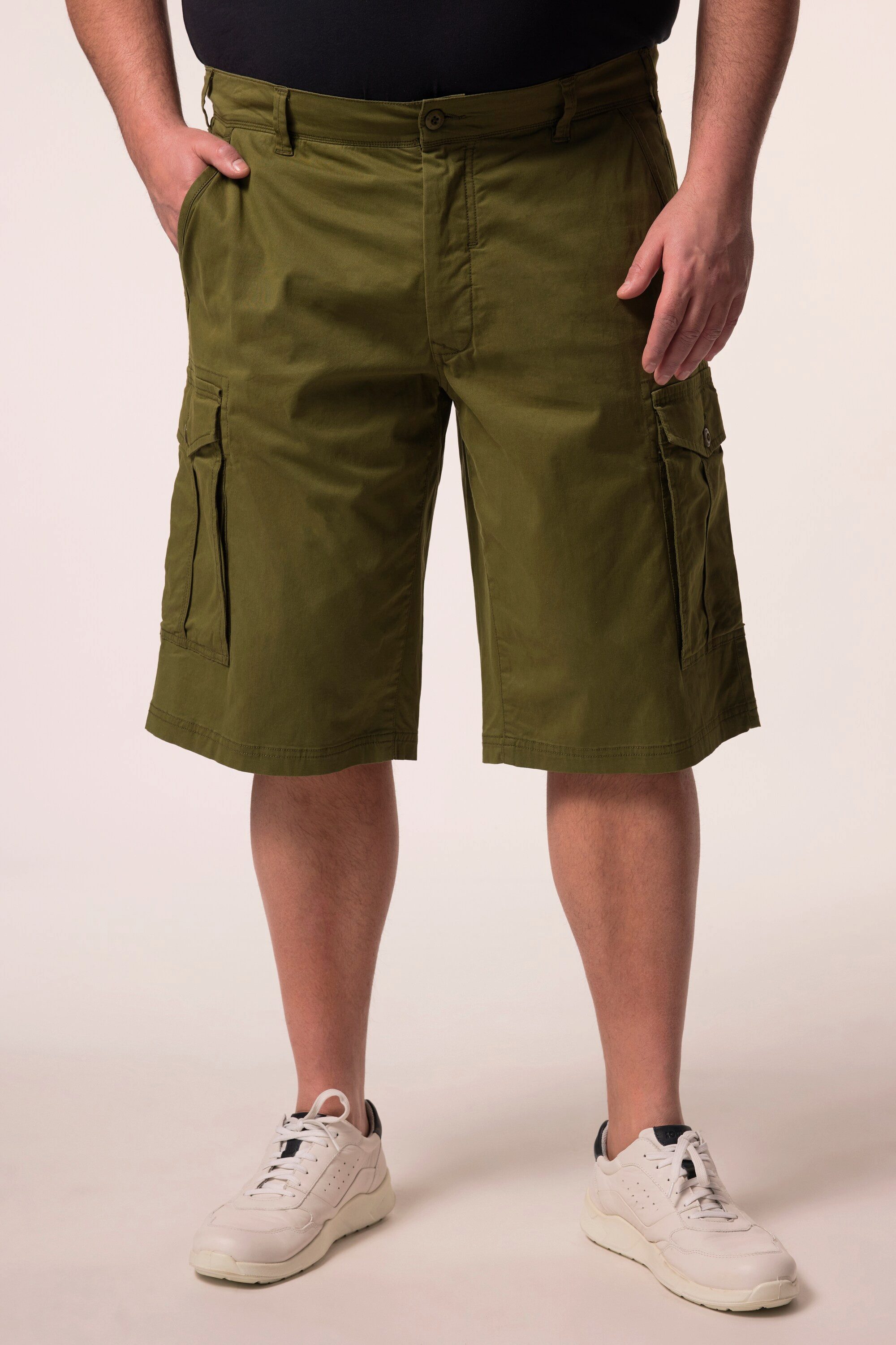 Men Plus Bermudas Cargo-Bermuda Baggy Fit Twill Elastikbund günstig online kaufen