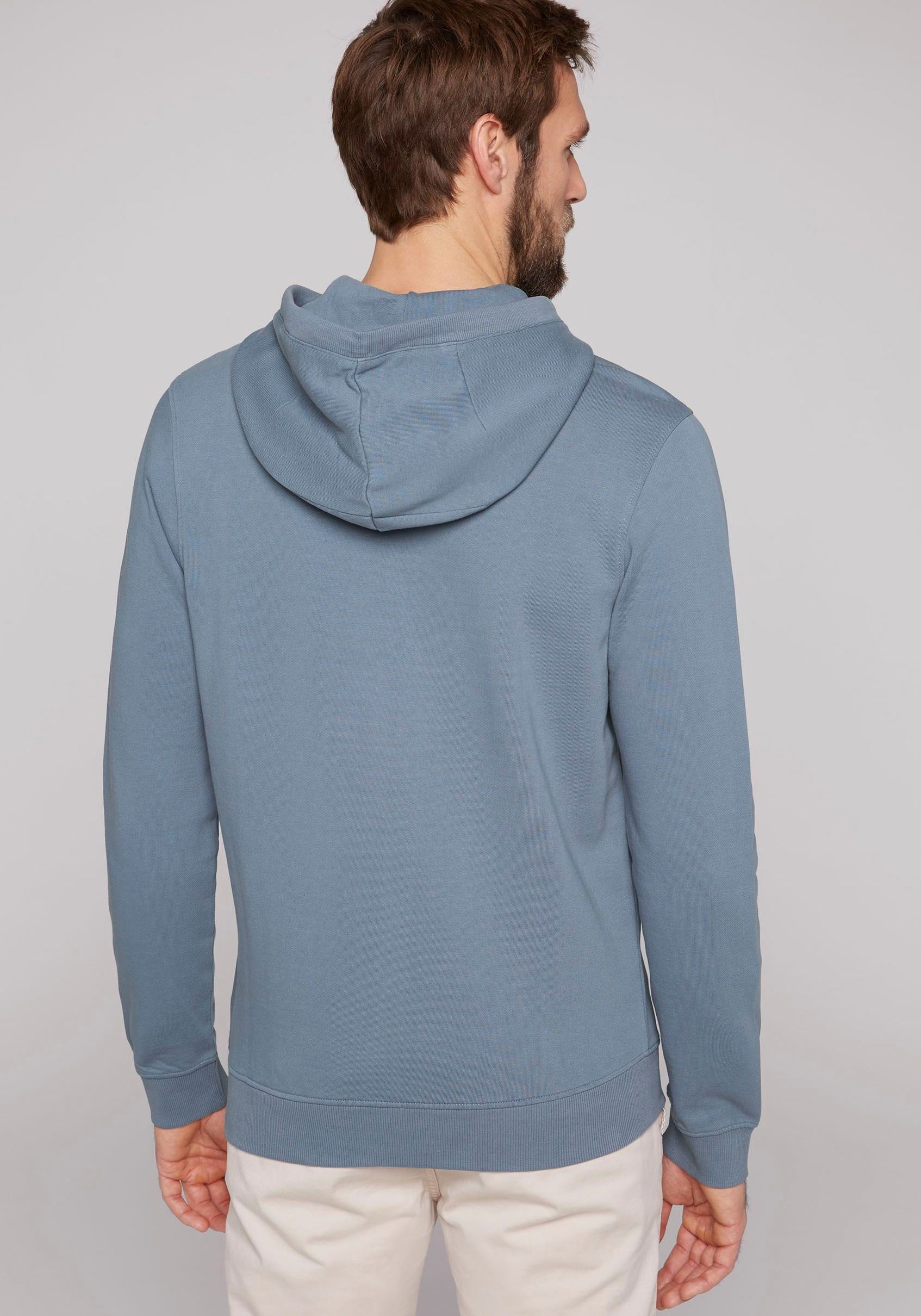 CAMP DAVID Kapuzensweatshirt grey mit Logostickerei concrete