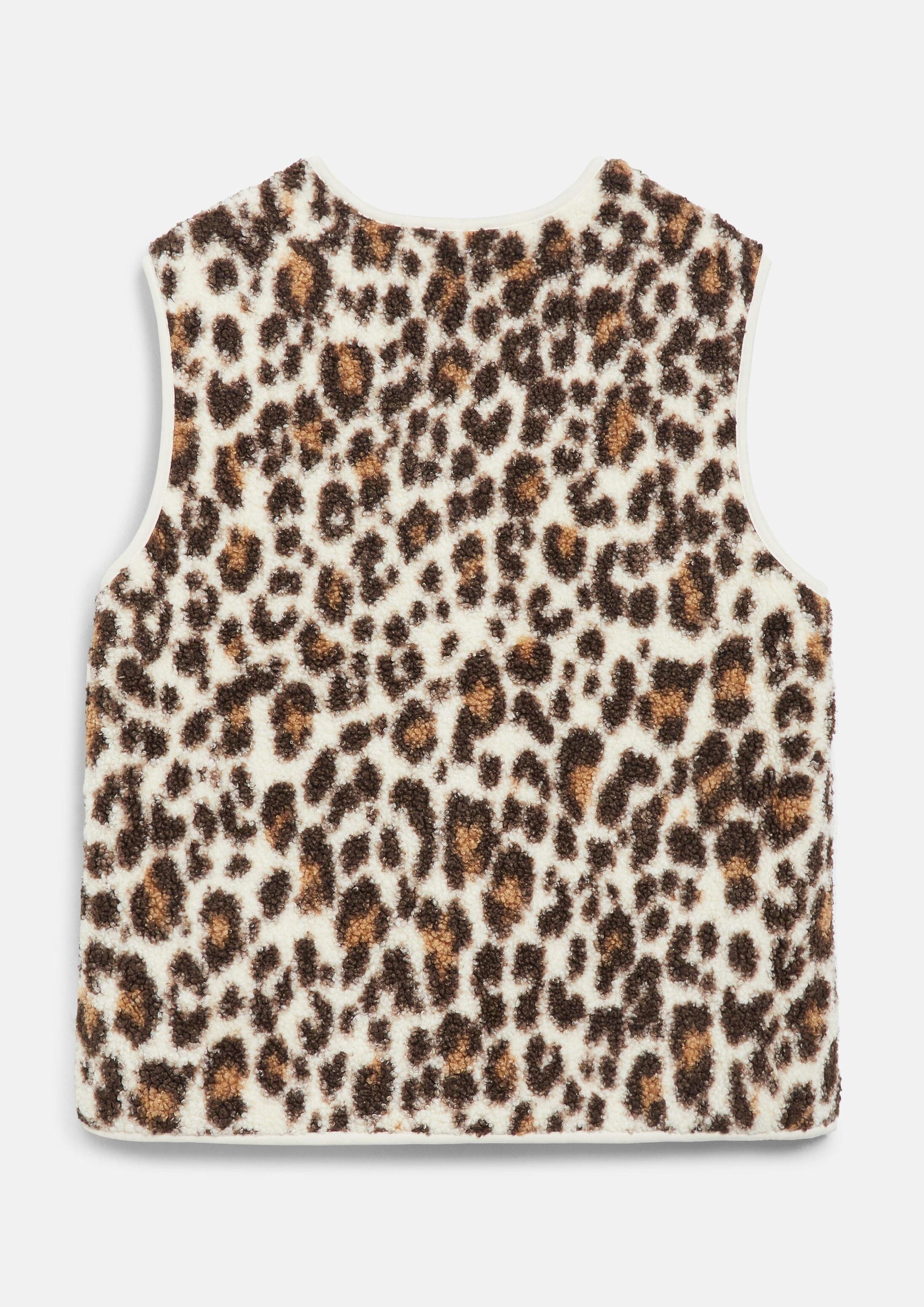 s.Oliver Funktionsweste Indoor-Weste Teddy-Weste mit Leo-Muster im Relaxed Fit